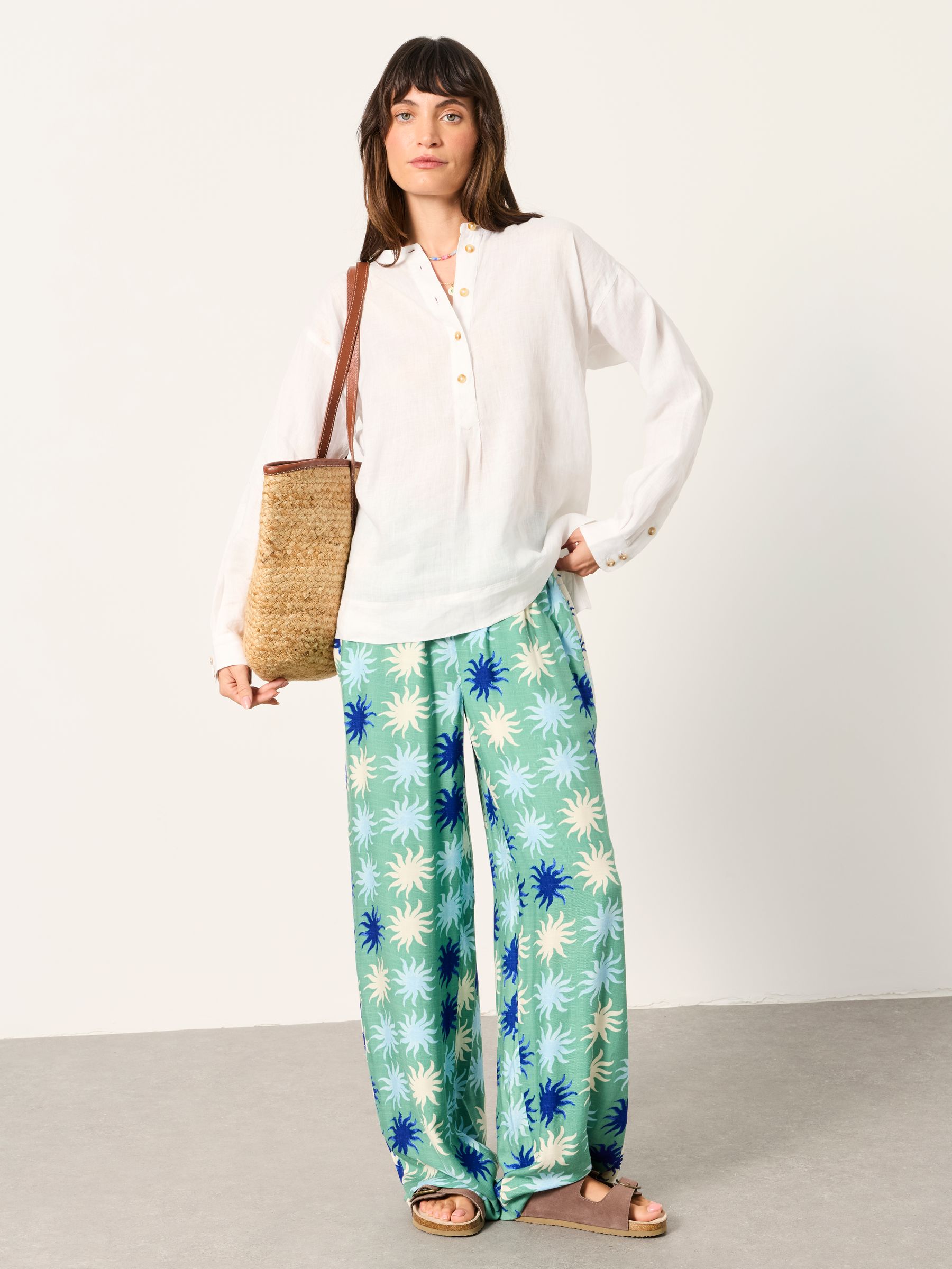 Julia White Regular Linen Popover - Image 4 of 8