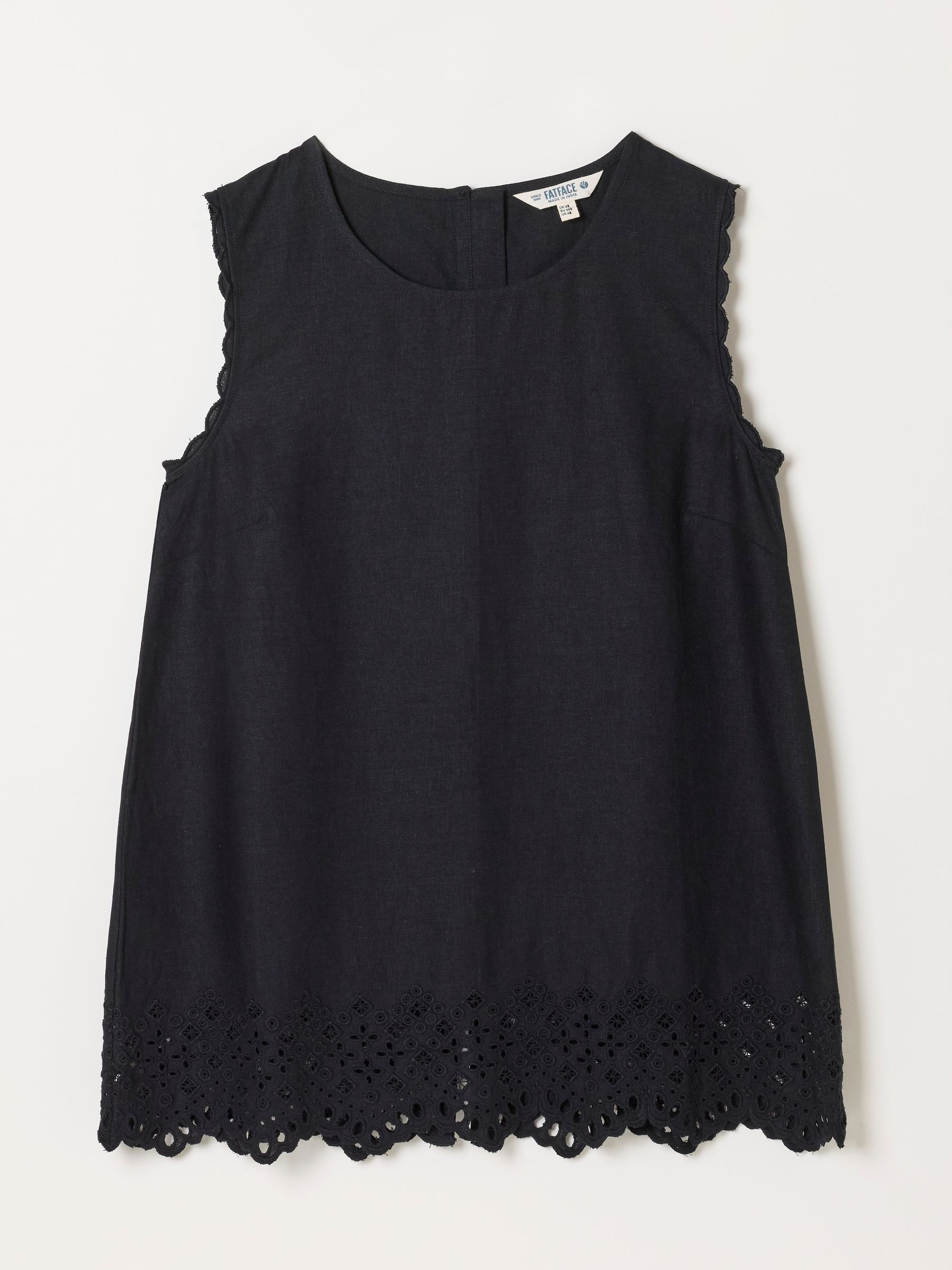 Ella Black Regular Broderie Cami | FatFace USA