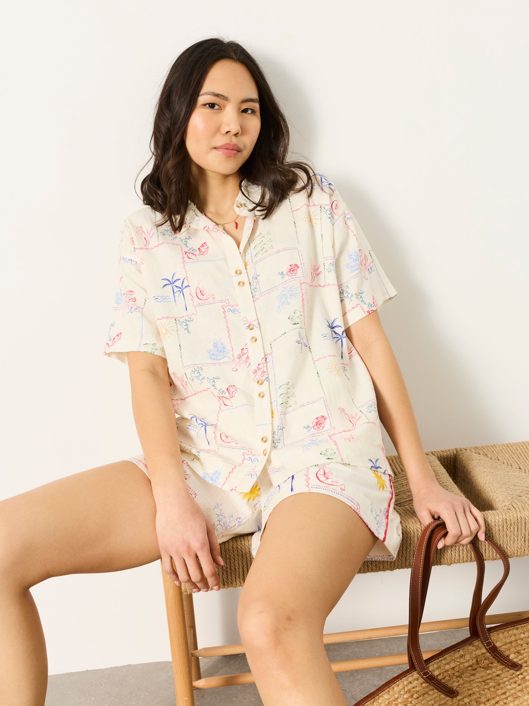 Kara Ivory Sea Postcard Regular Shirt - Image 1 of 6