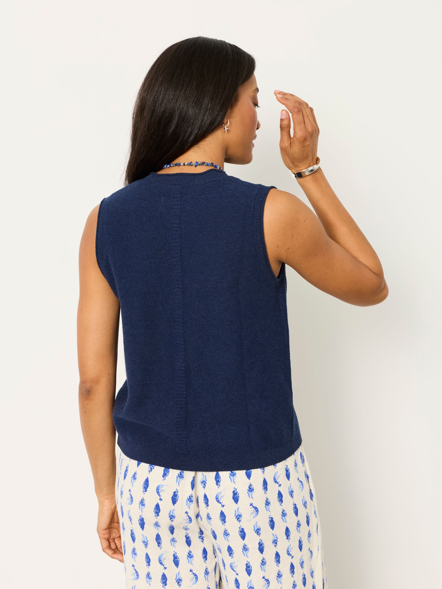 Navy Fia Tie Front Knitted  Vest - Image 2 of 6