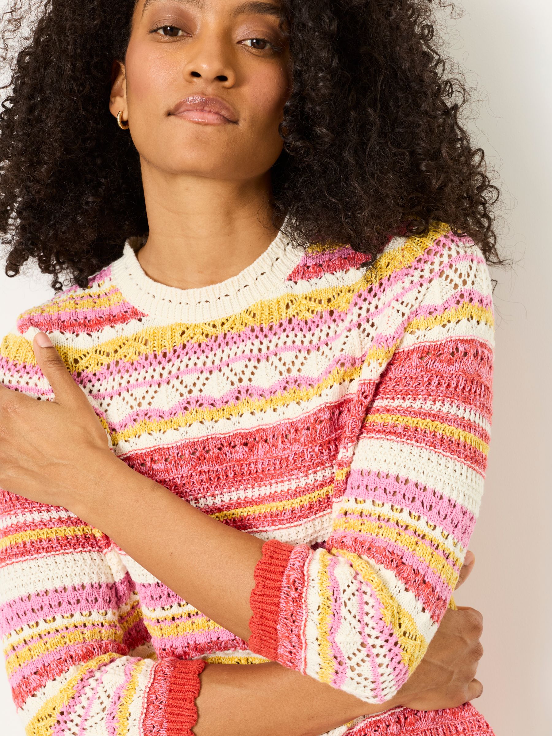 Pink Rosalie Stripe Knitted Jumper - Image 3 of 6