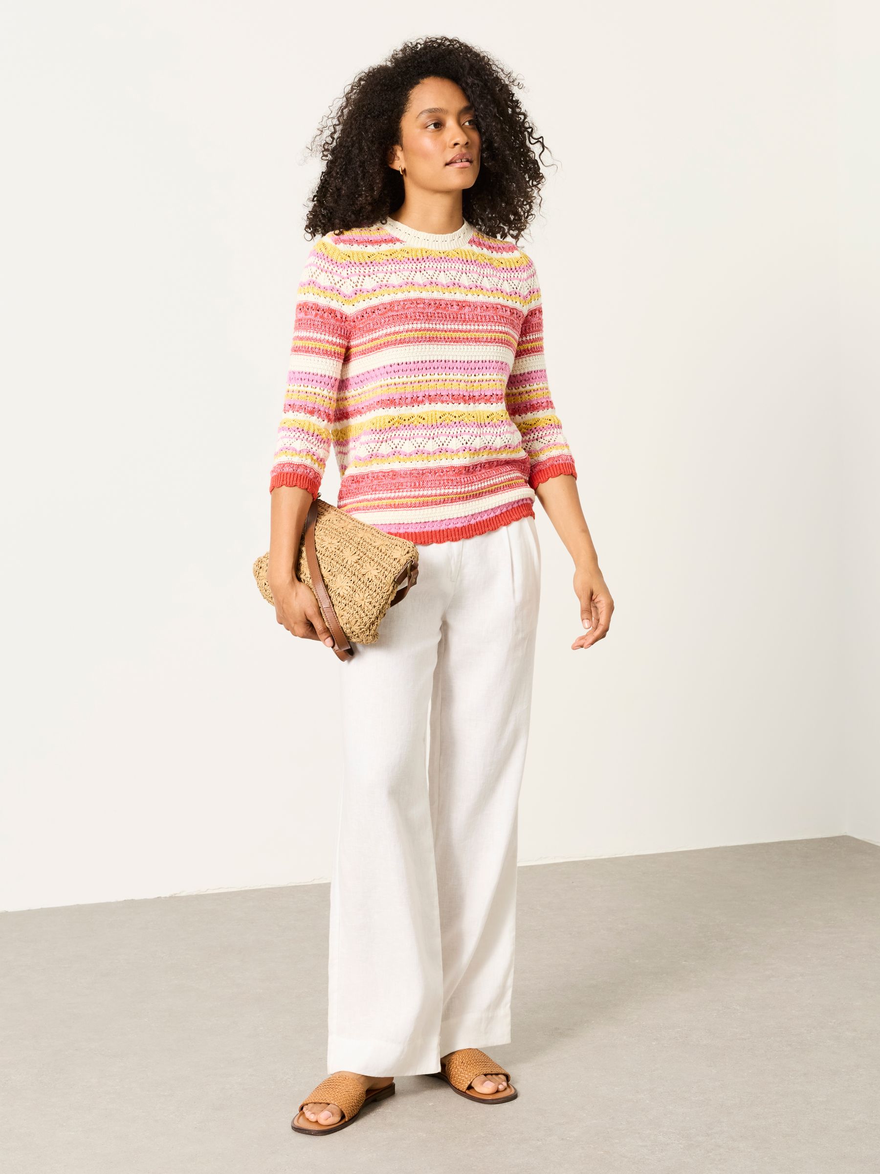 Pink Rosalie Stripe Knitted Jumper - Image 4 of 6
