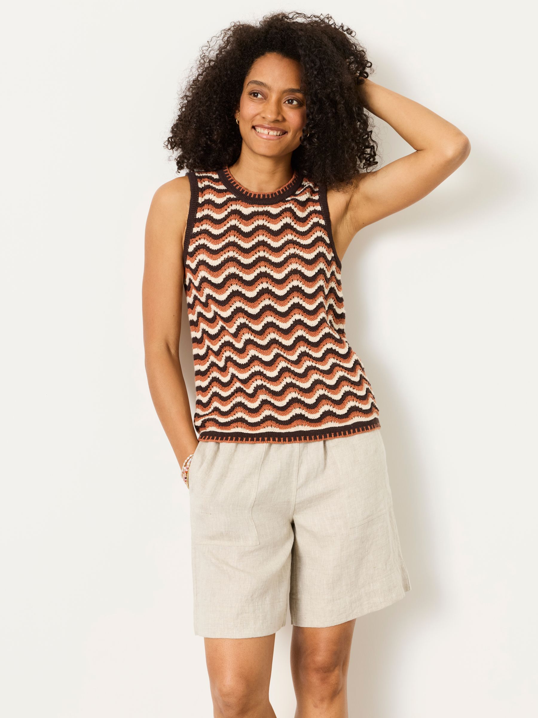 Wilma Chocolate Brown Knitted Tank - Image 1 of 6