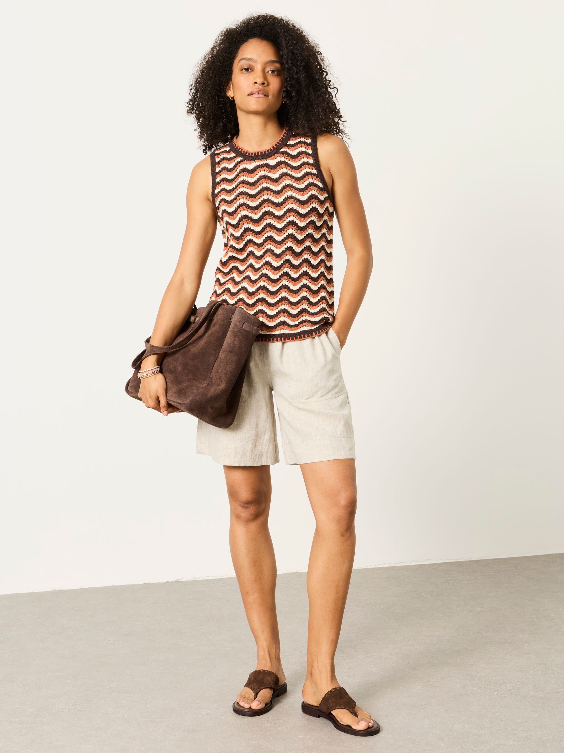 Wilma Chocolate Brown Knitted Tank - Image 3 of 6