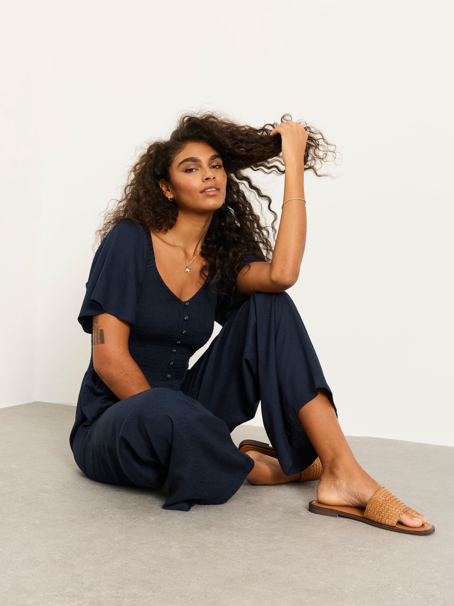 Gabby Navy Regular Jumpsuit - Image 4 of 6