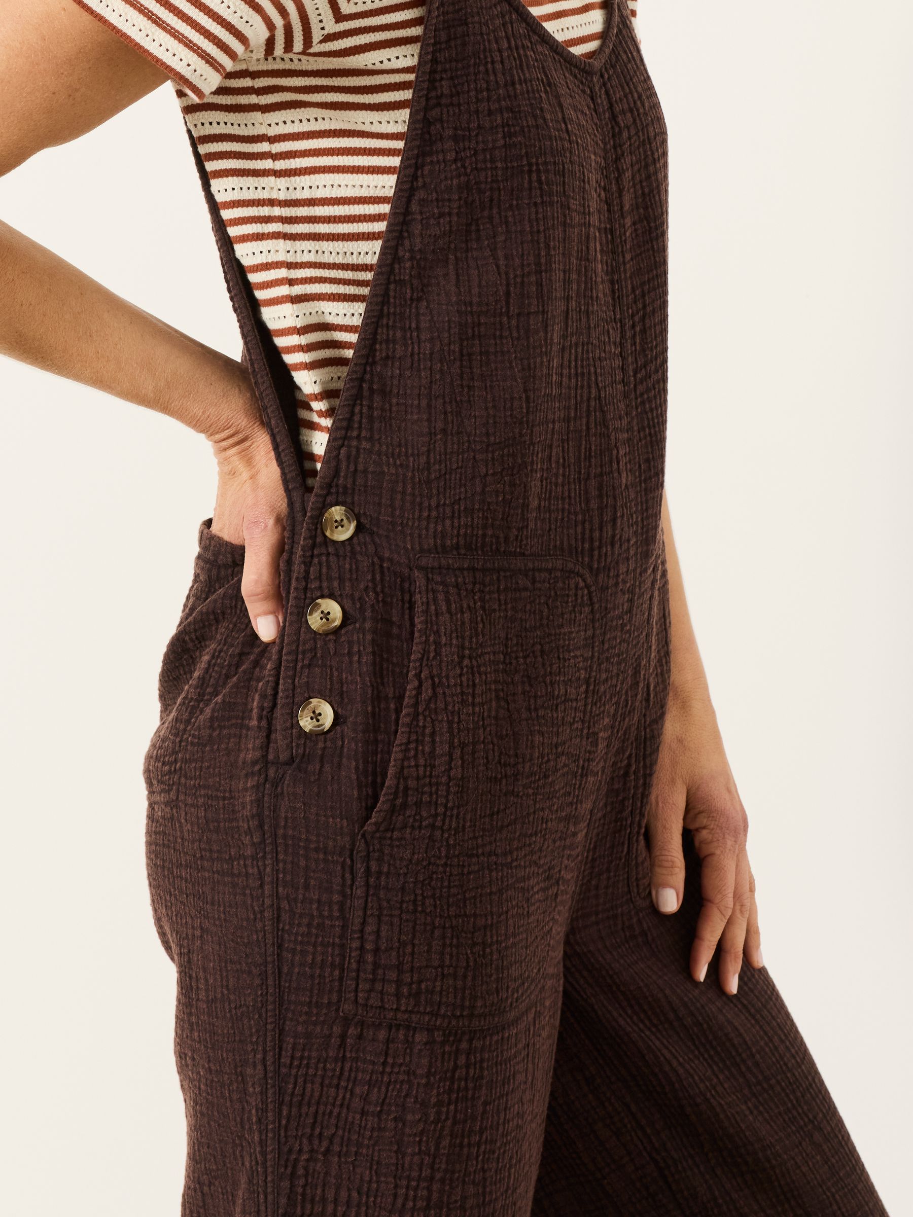 Chocolate Brown Regular Raffles Jumpsuit - Image 4 of 6