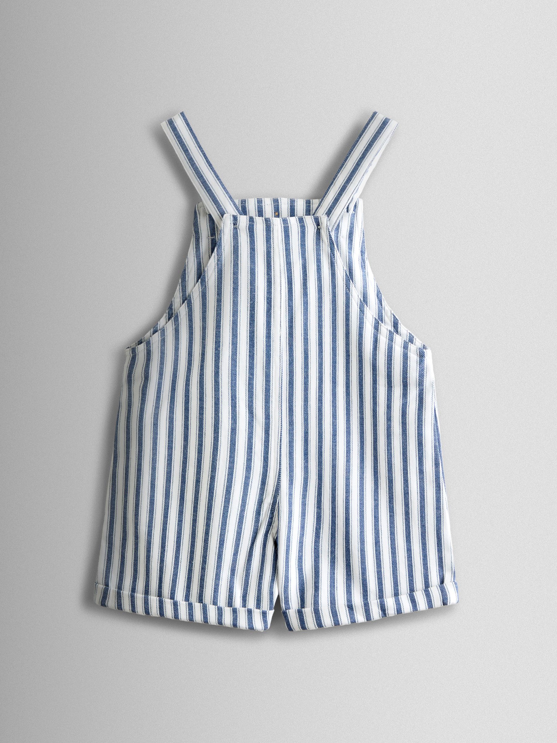 Blue Ticking Stripe Short Dungaree - Image 2 of 3