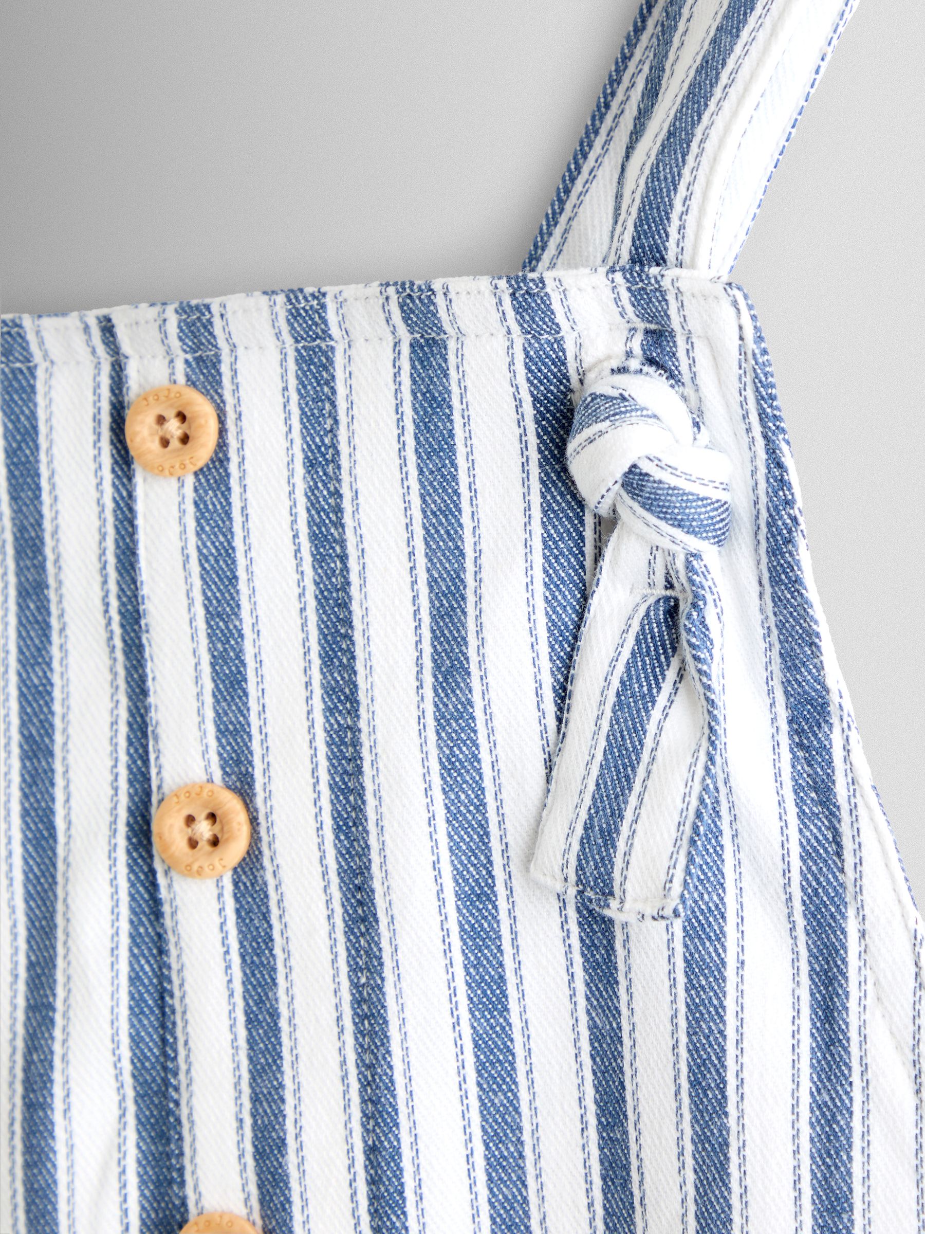 Blue Ticking Stripe Short Dungaree - Image 3 of 3