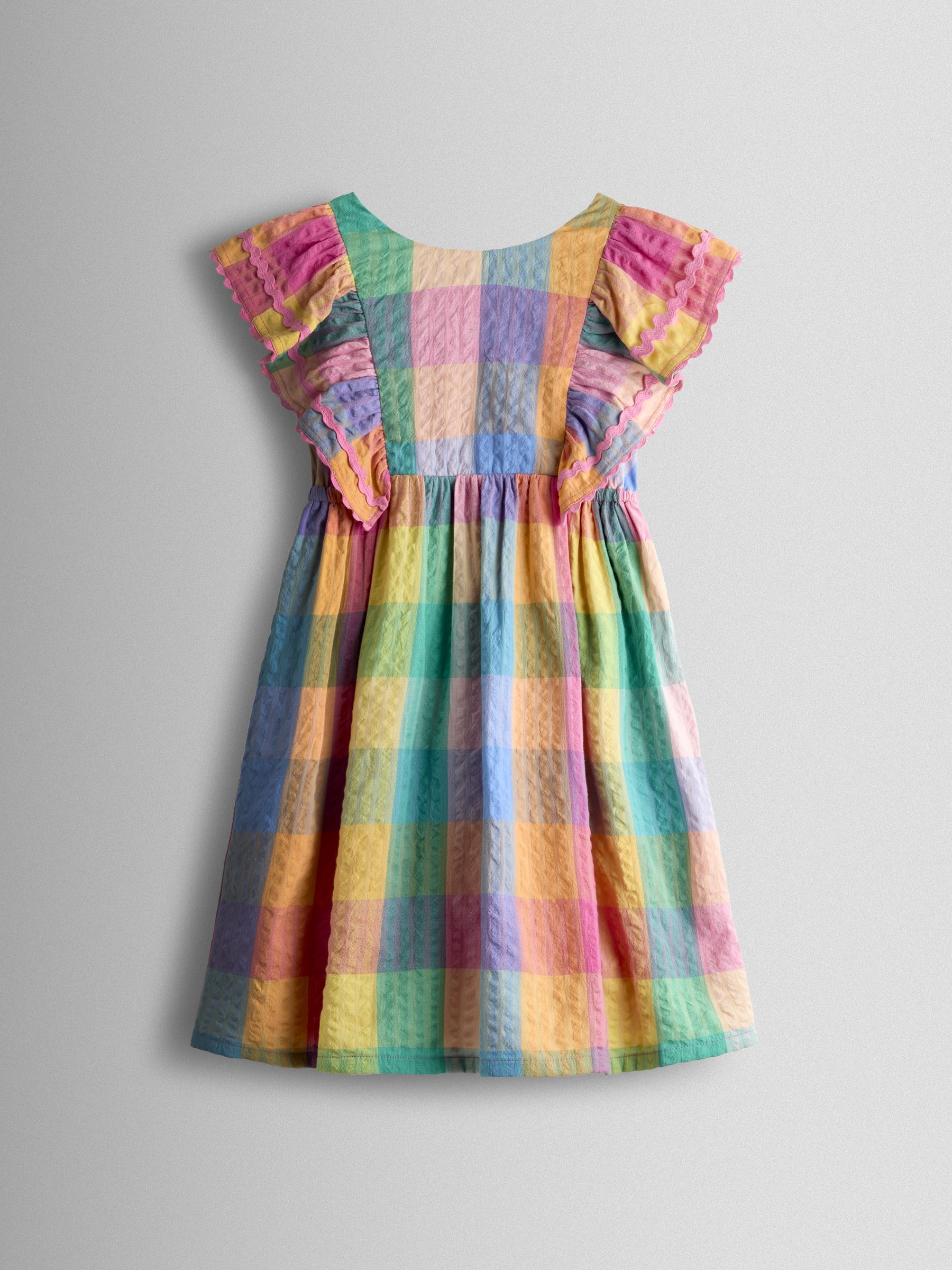 Blue V back Frill Dress - Image 1 of 4