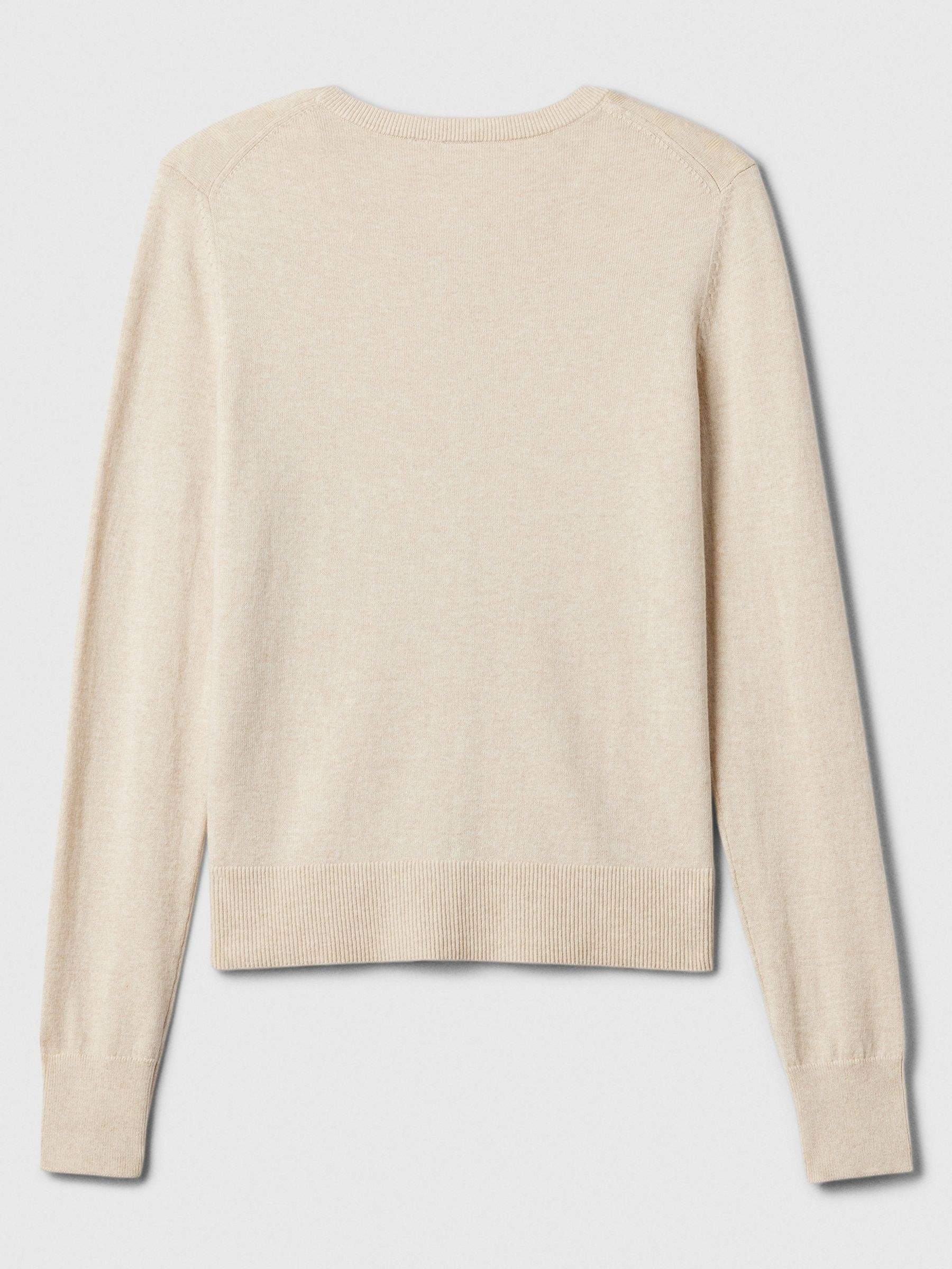 Beige Lightweight Long Sleeve Crew Neck Cardigan - Image 6 of 6