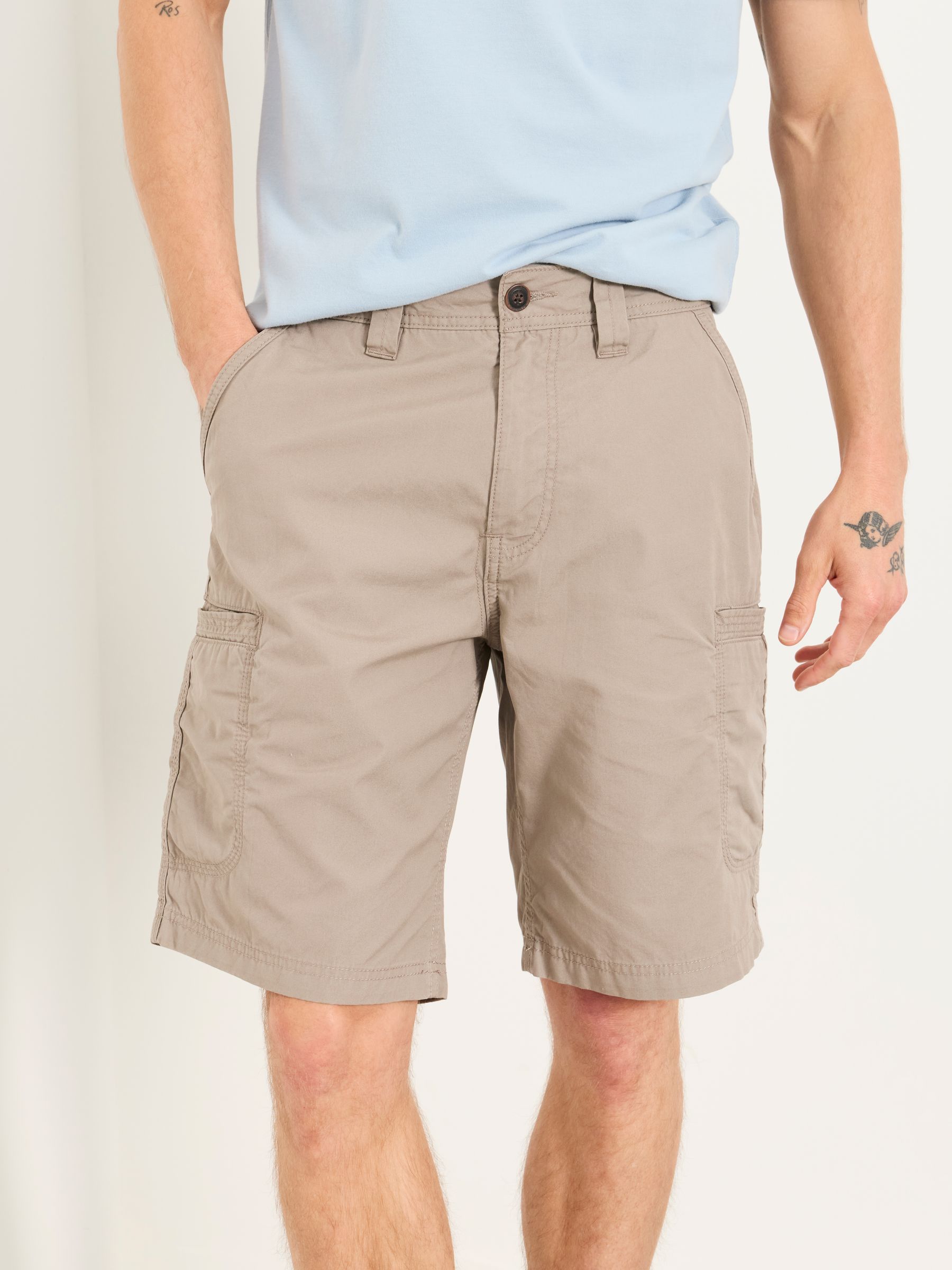 Burley light grey Lightweight Cargo Shorts - Image 1 of 4