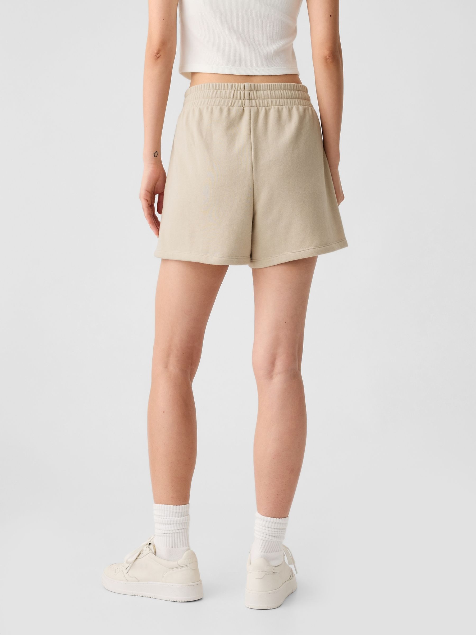 Beige Pull On Logo Shorts - Image 2 of 5