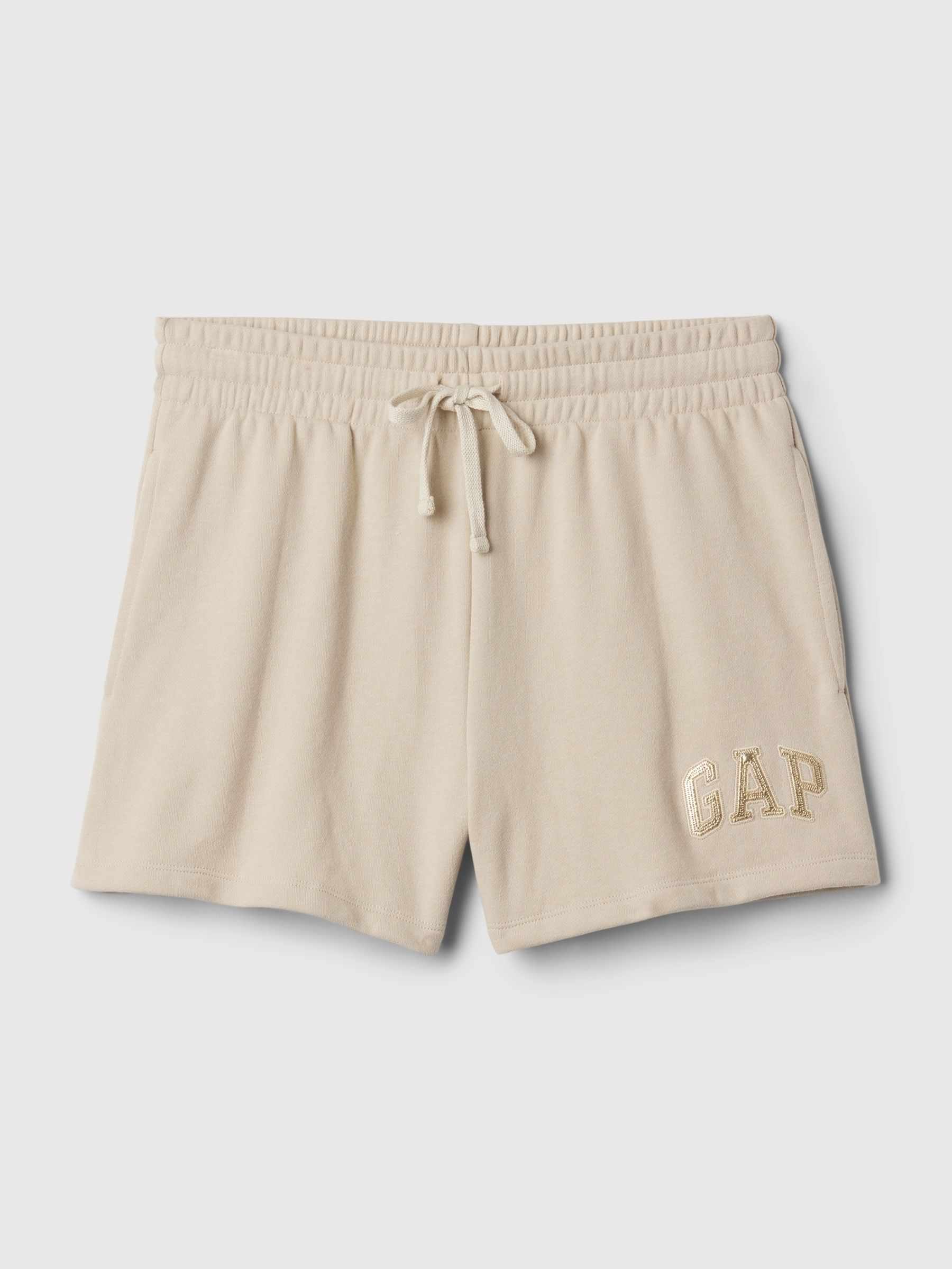 Beige Pull On Logo Shorts - Image 5 of 5