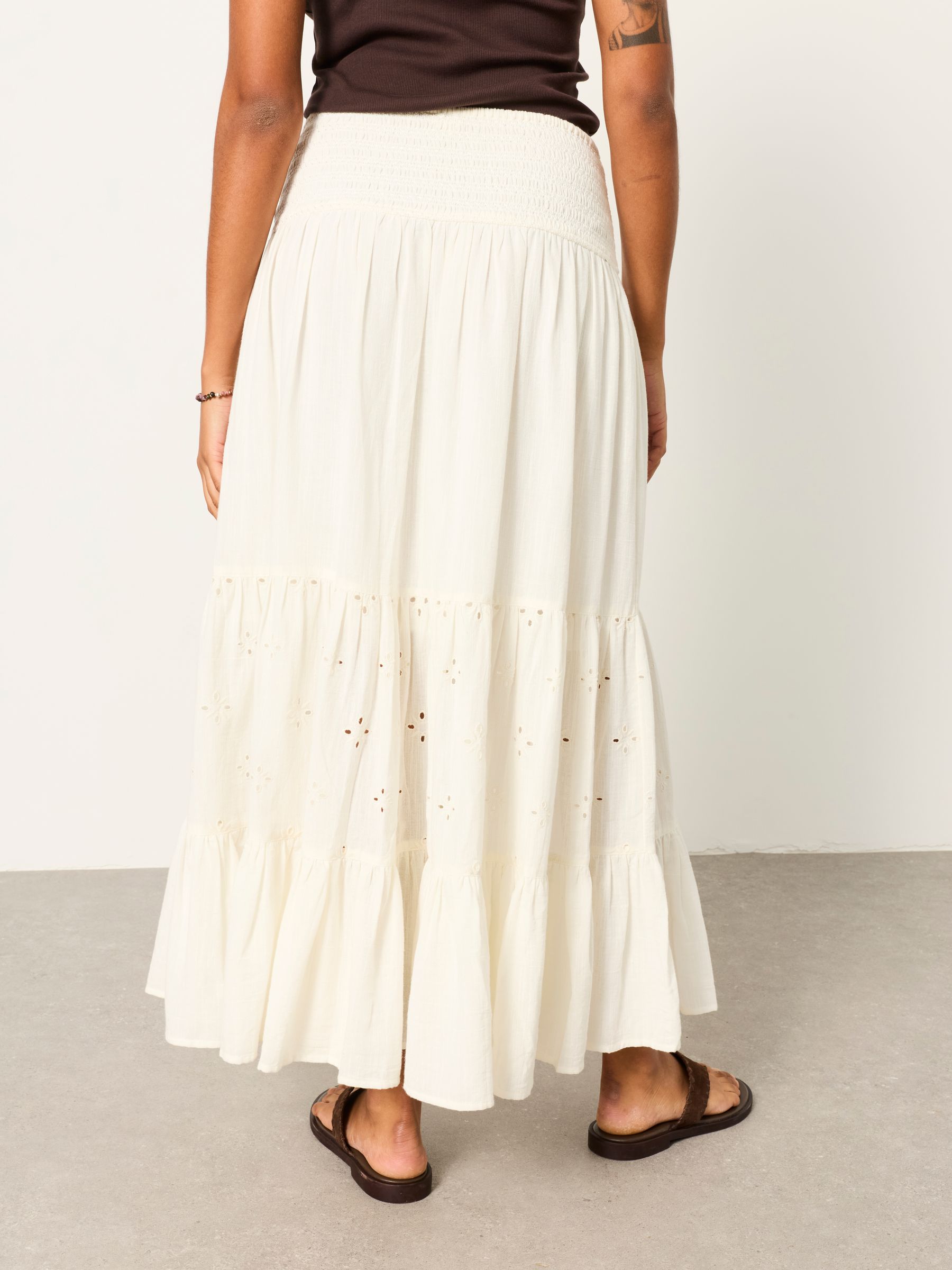 Rhea Ivory Cutwork Maxi Skirt - Image 3 of 7