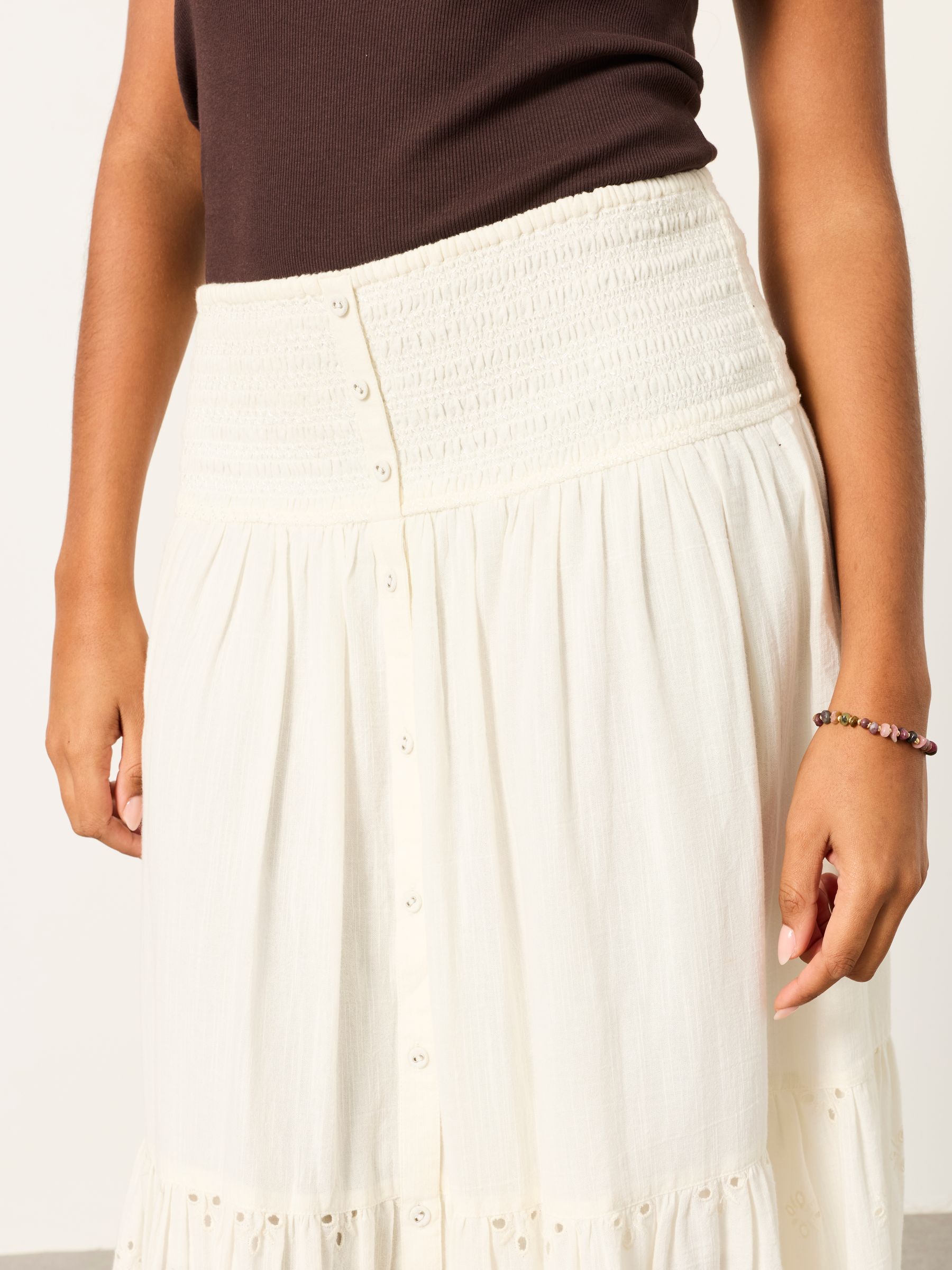Rhea Ivory Cutwork Maxi Skirt | FatFace USA