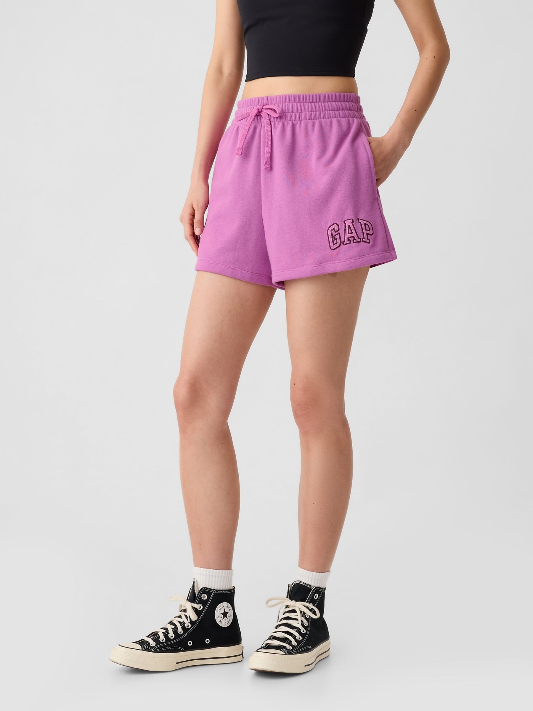 Purple Pull On Logo Shorts - Image 1 of 5