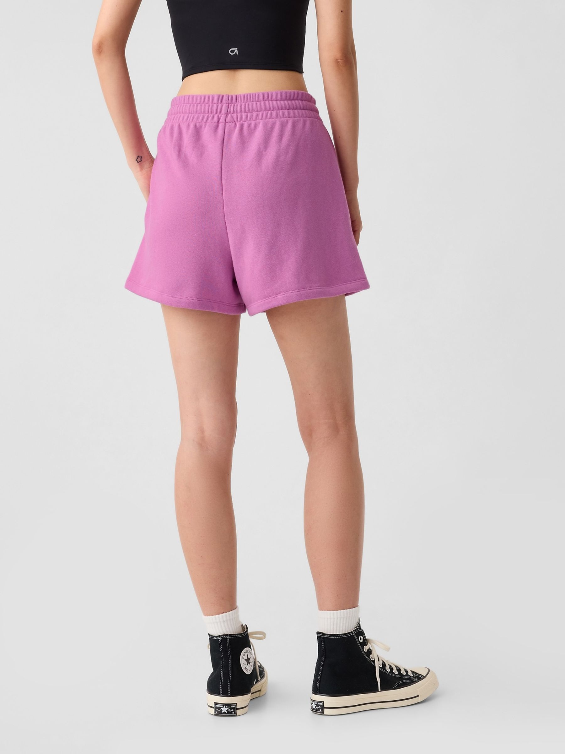 Purple Pull On Logo Shorts - Image 2 of 5