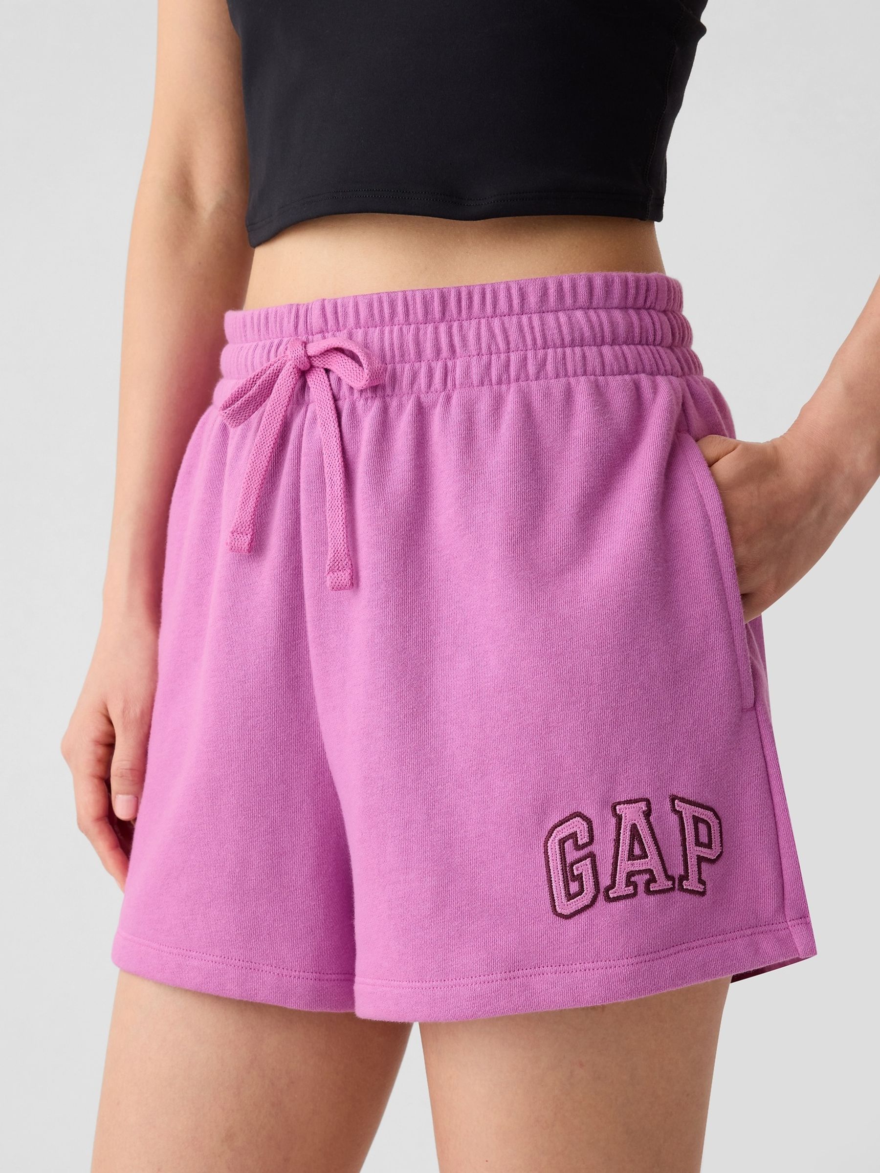 Purple Pull On Logo Shorts - Image 4 of 5
