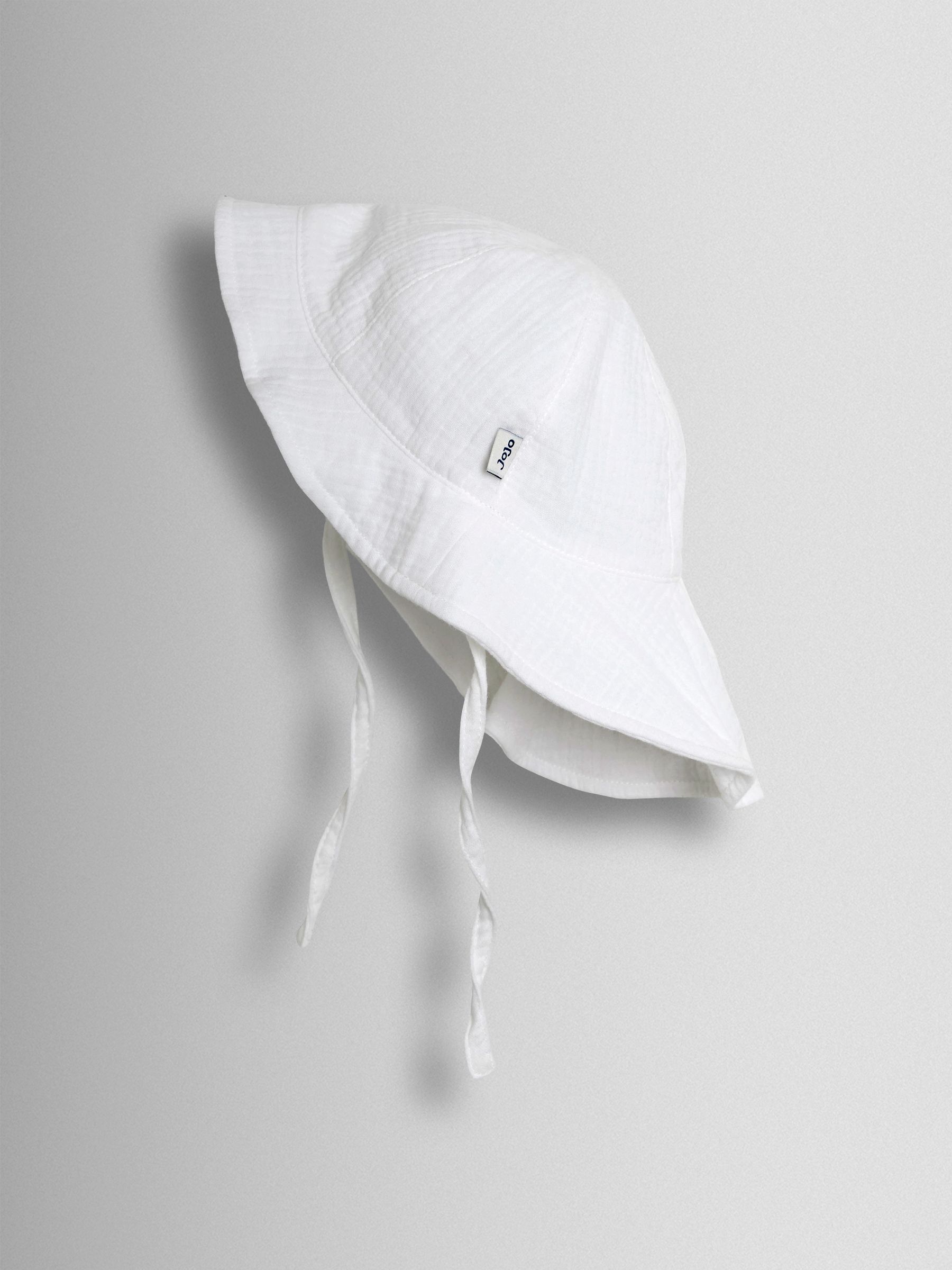 White Daisy Trim Seersucker Floppy Sun Hat - Image 1 of 3