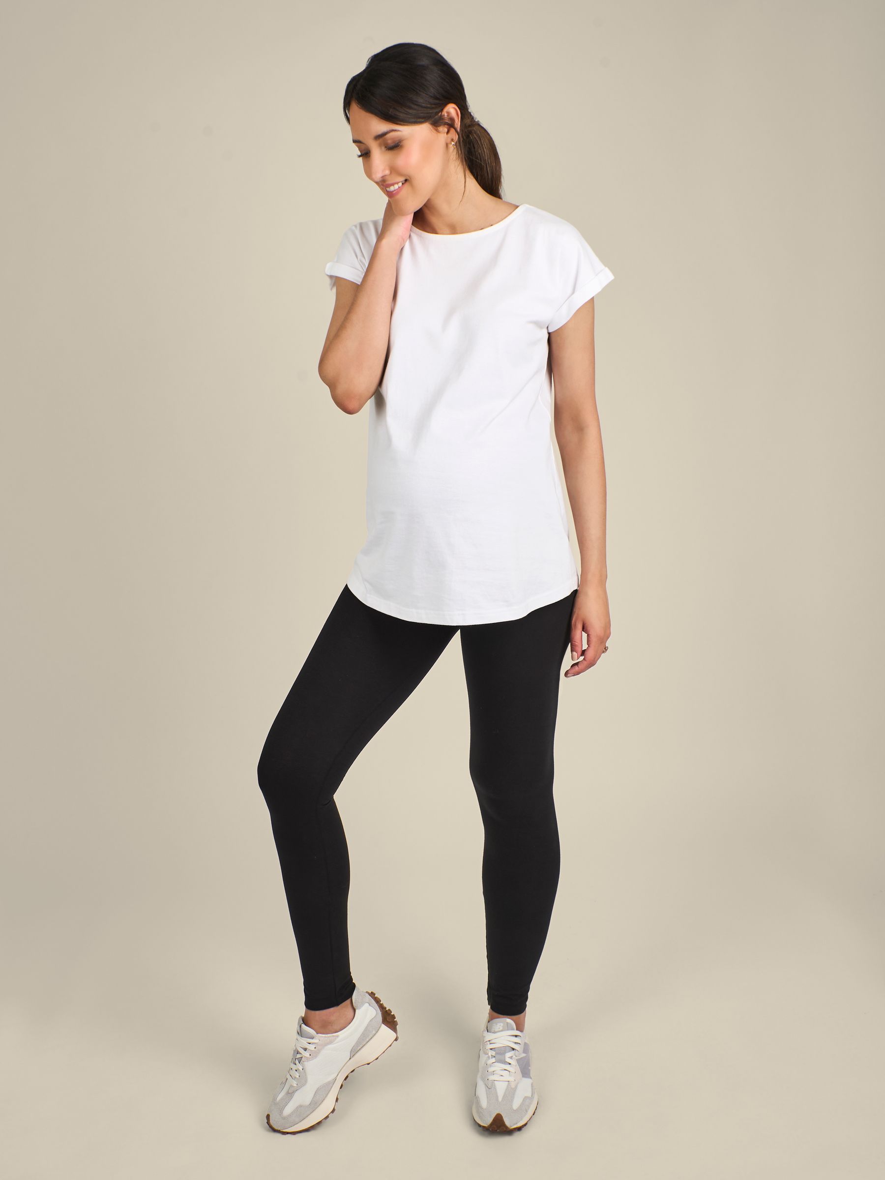 Navy Blue Cotton Rich Jersey Maternity Leggings - Image 4 of 5