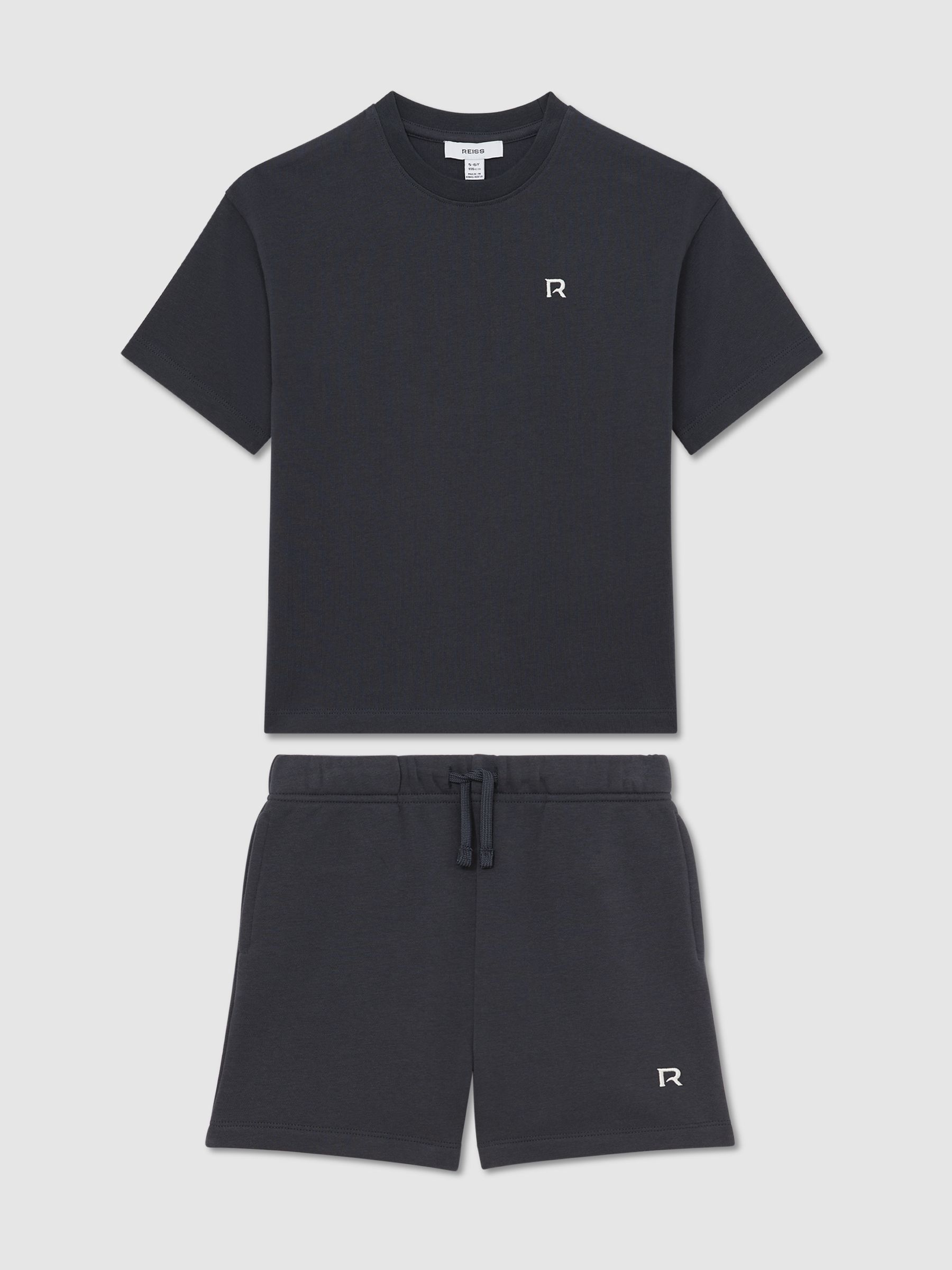 3-9 yrs Logo T-Shirt and Shorts Set Cotton-Blend in Navy - Image 2 of 3
