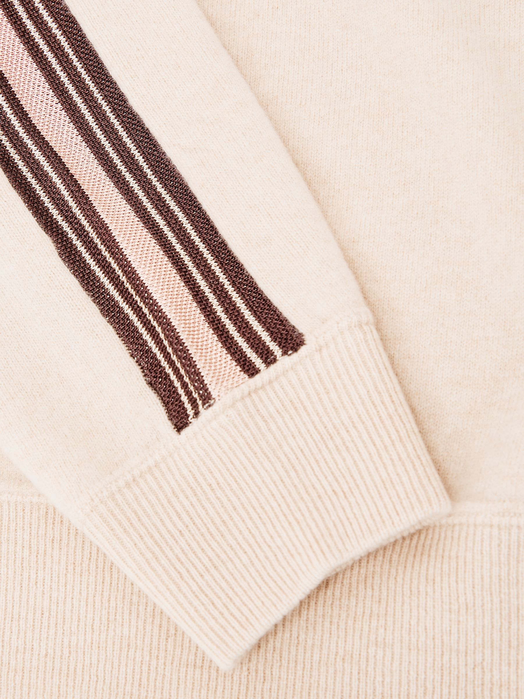 Wool-Cashmere Side-Stripe Jumper in Neutral/Pink - image 3