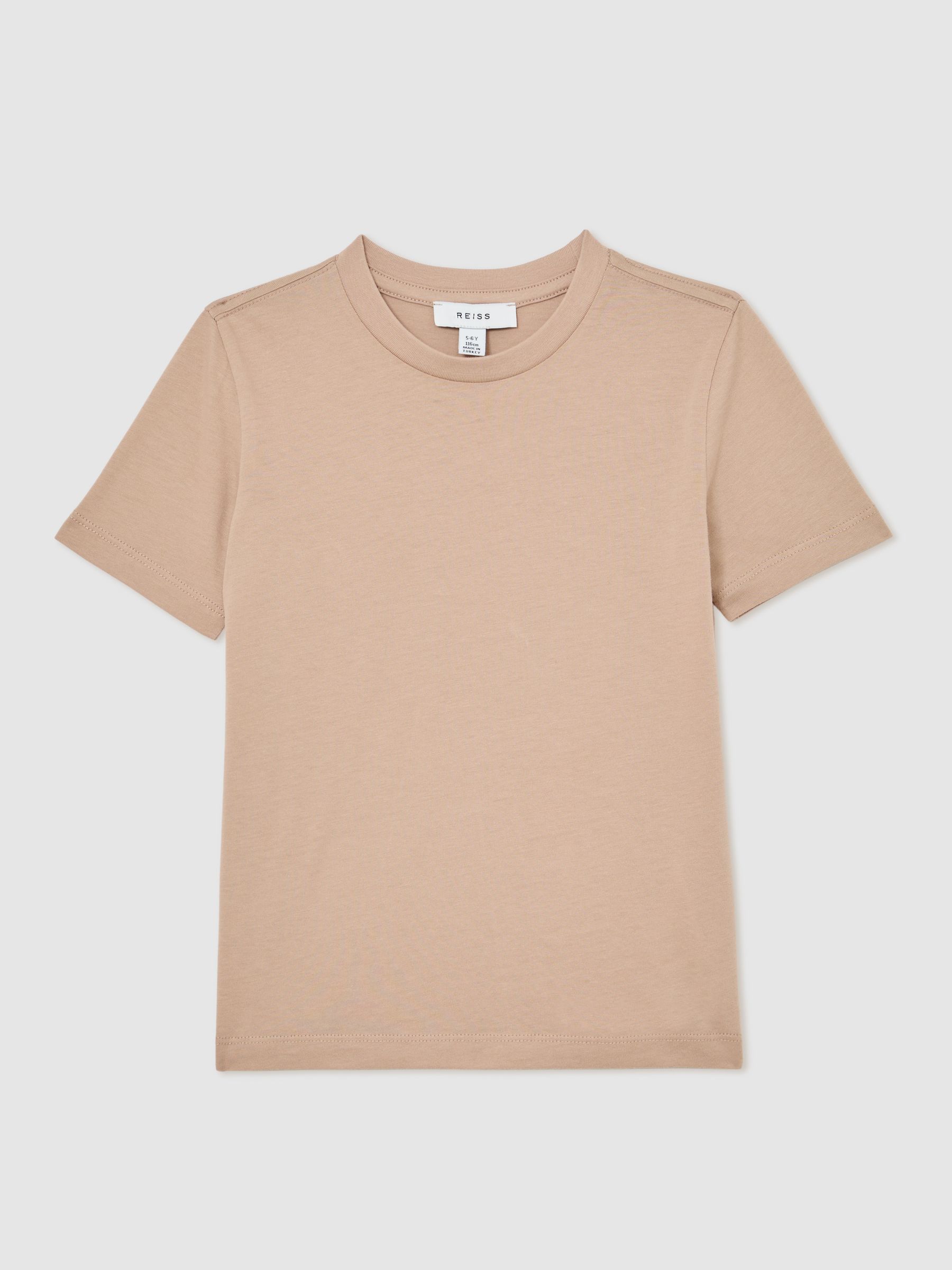 9-13 yrs Cotton Crew-Neck T-Shirt in Stone - Image 2 of 4