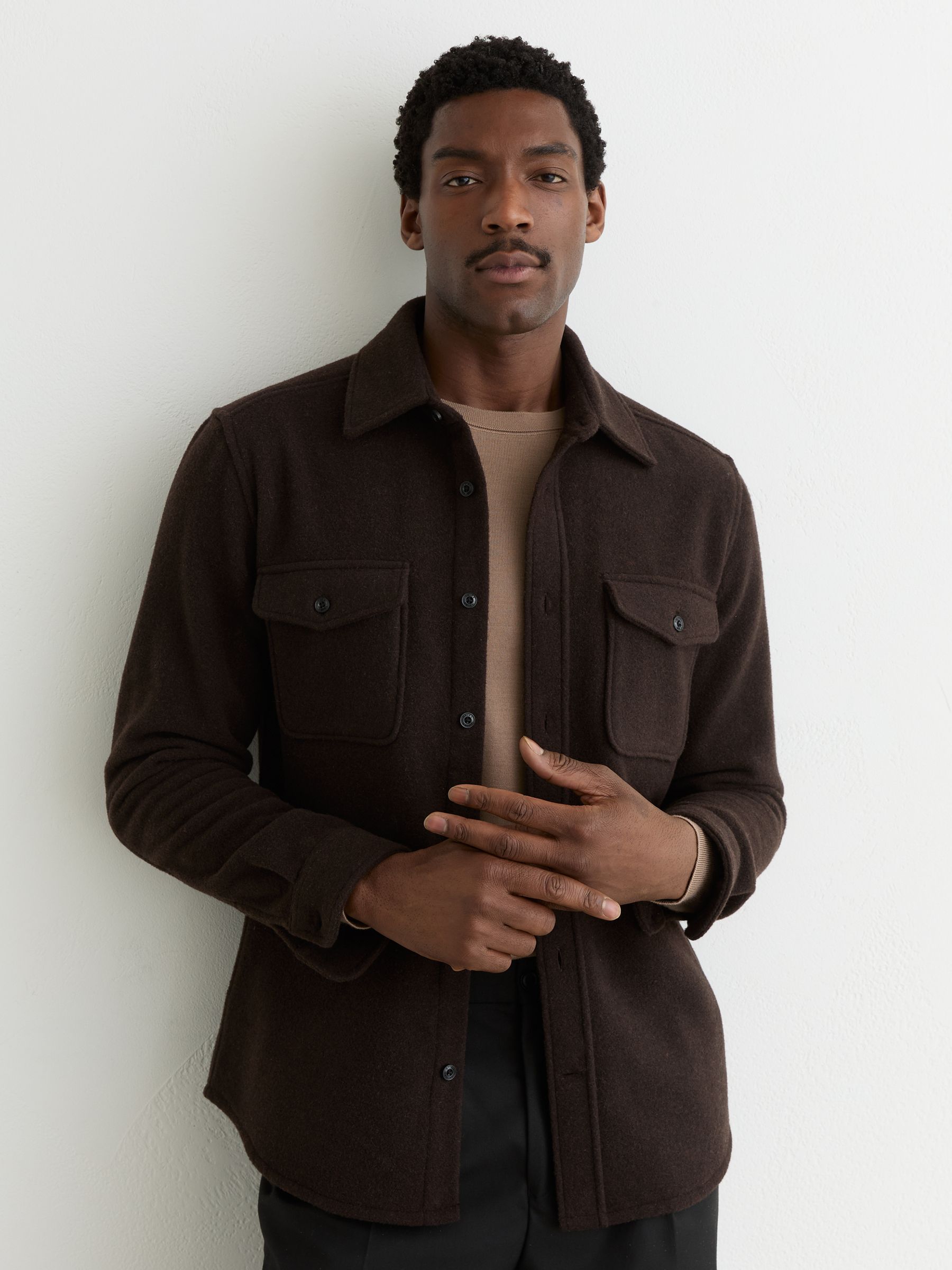 Wool-blend Twin-pocket Overshirt