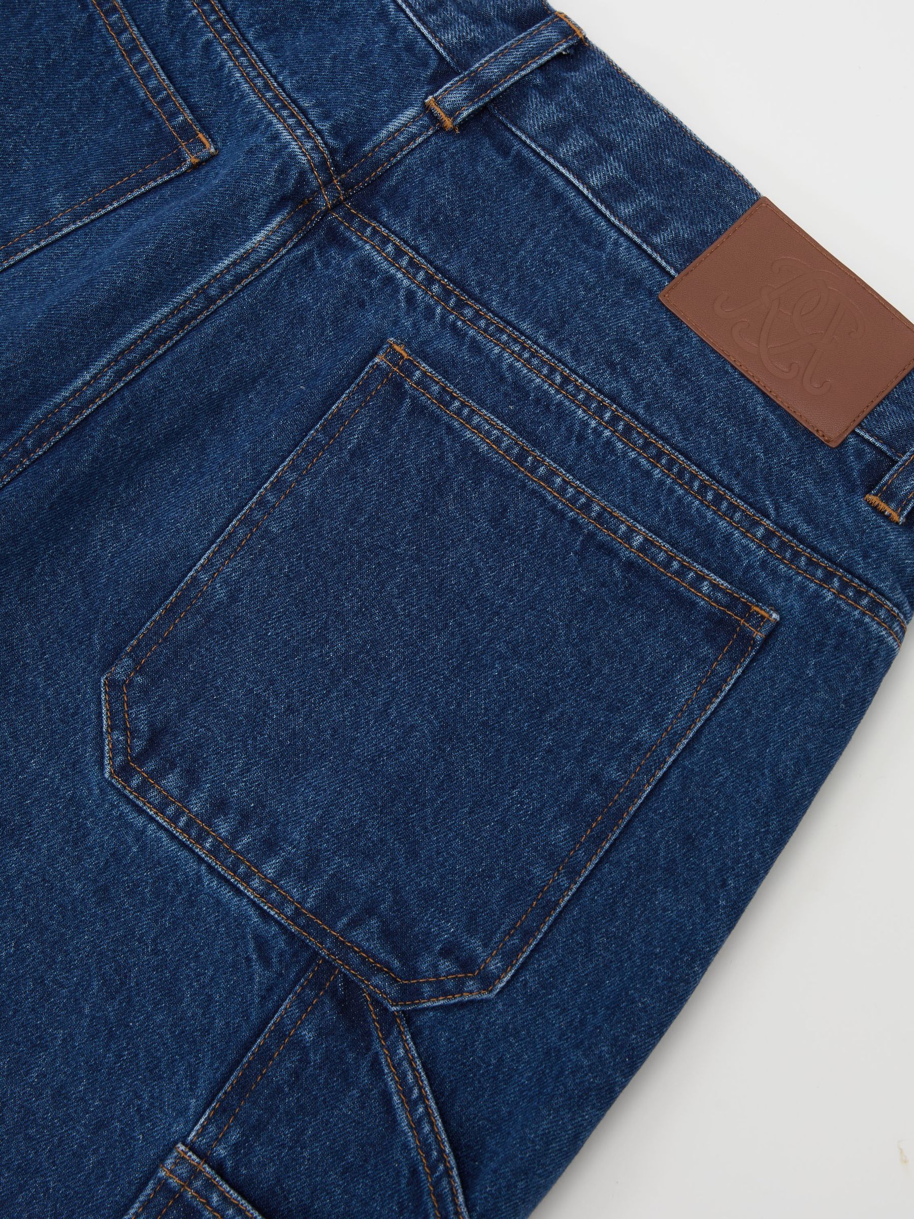 Monogram Relaxed-Fit Denim Shorts in Mid Blue - Image 7 of 7