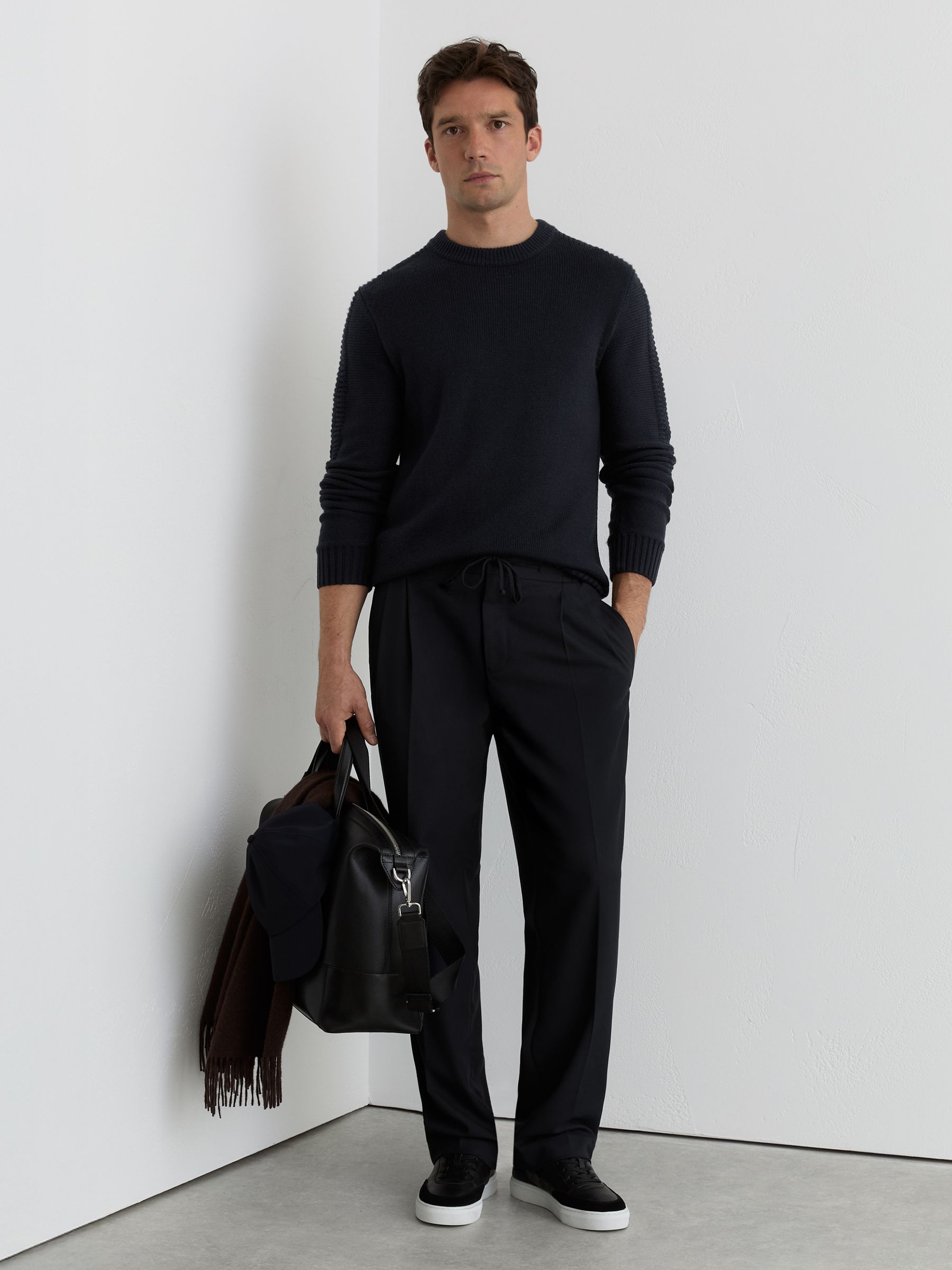 Wool-blend Rib-detail Crew-neck Jumper