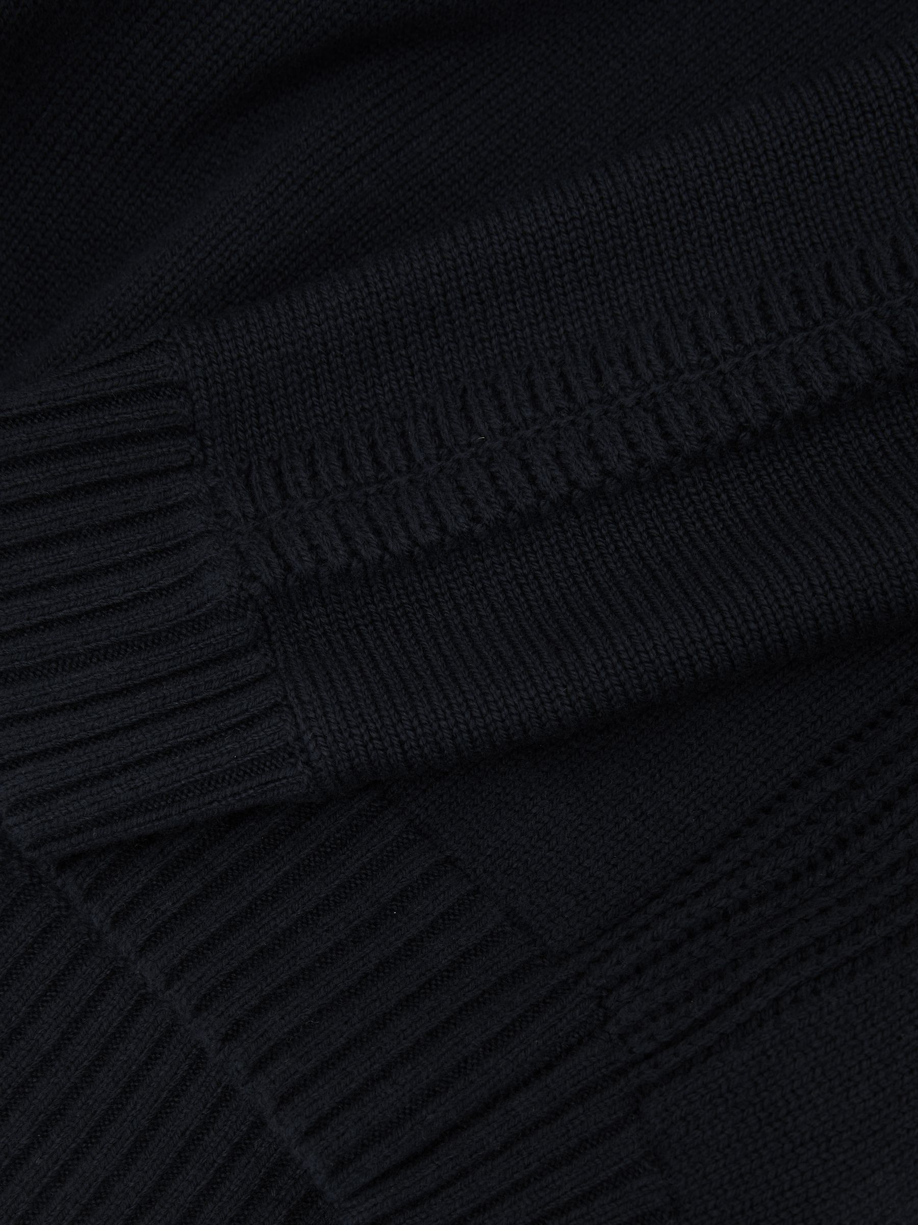 Wool-Blend Rib-Detail Crew-Neck Jumper in Navy - image 3