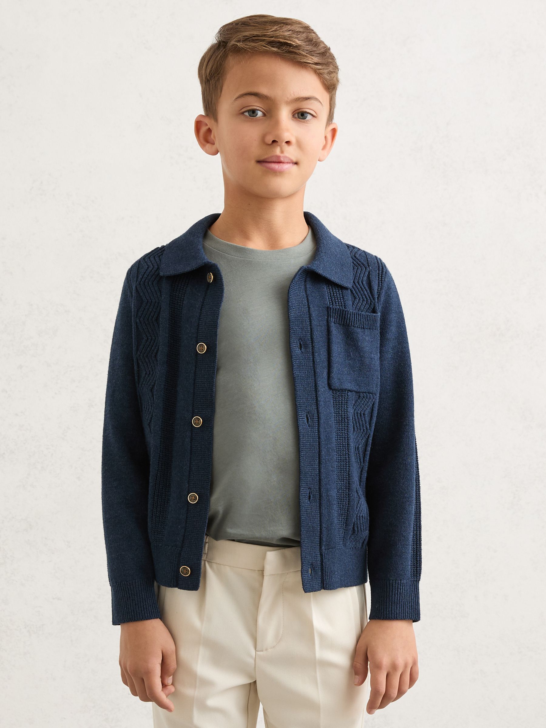 Cotton Crew-Neck T-Shirt in Dark Sage - Image 4 of 5