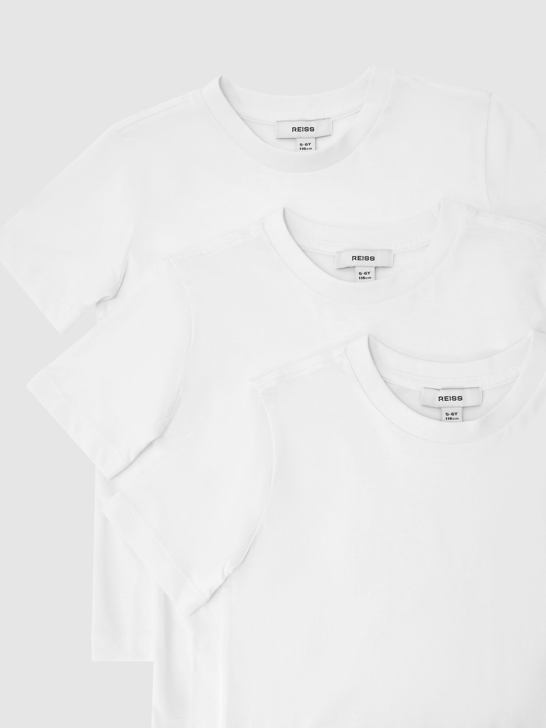 13-14 yrs 3 Pack Cotton Crew-Neck T-Shirts in White - Image 1 of 3