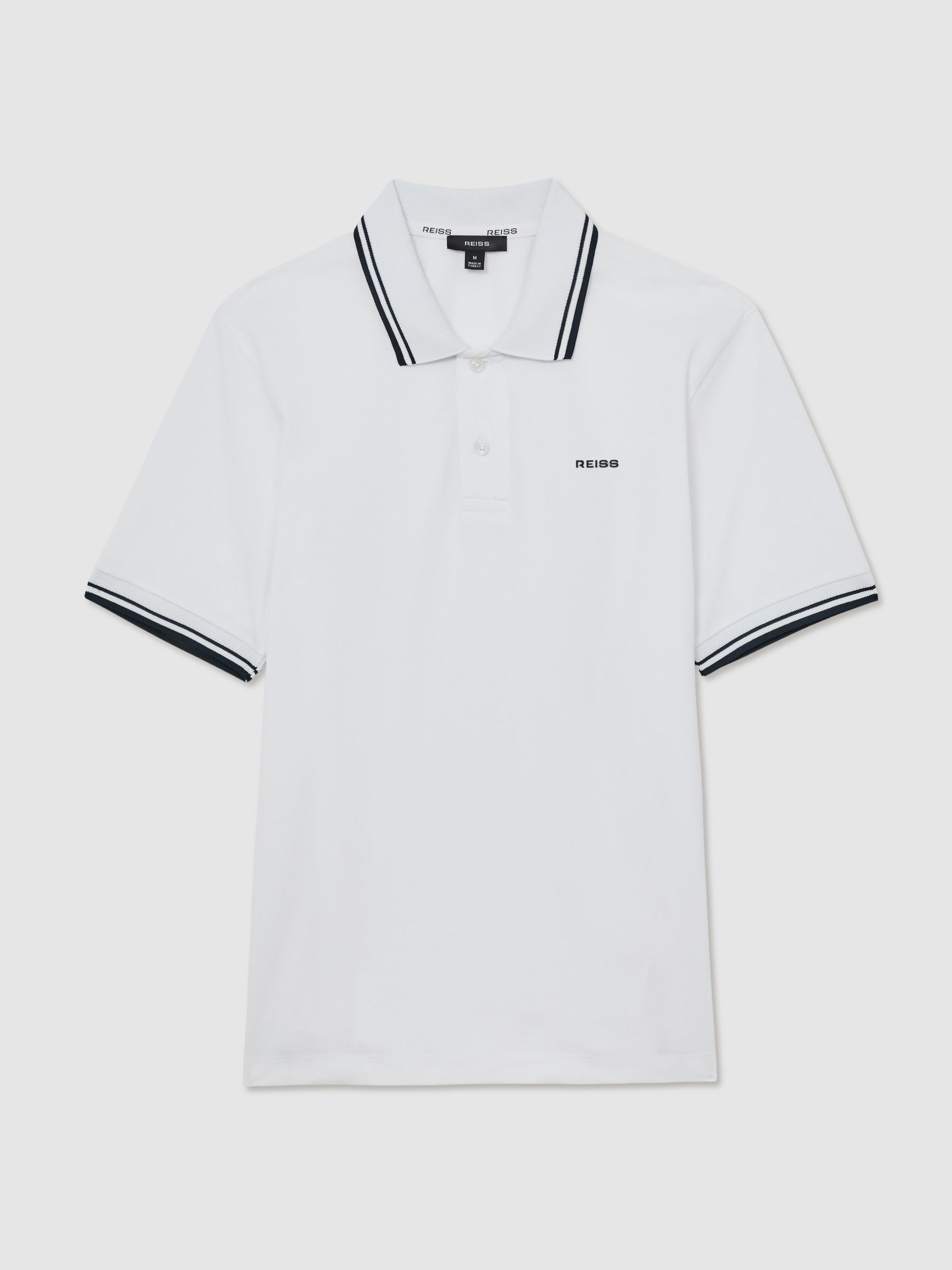 Cotton-Pique Logo Polo Shirt in White - image 1