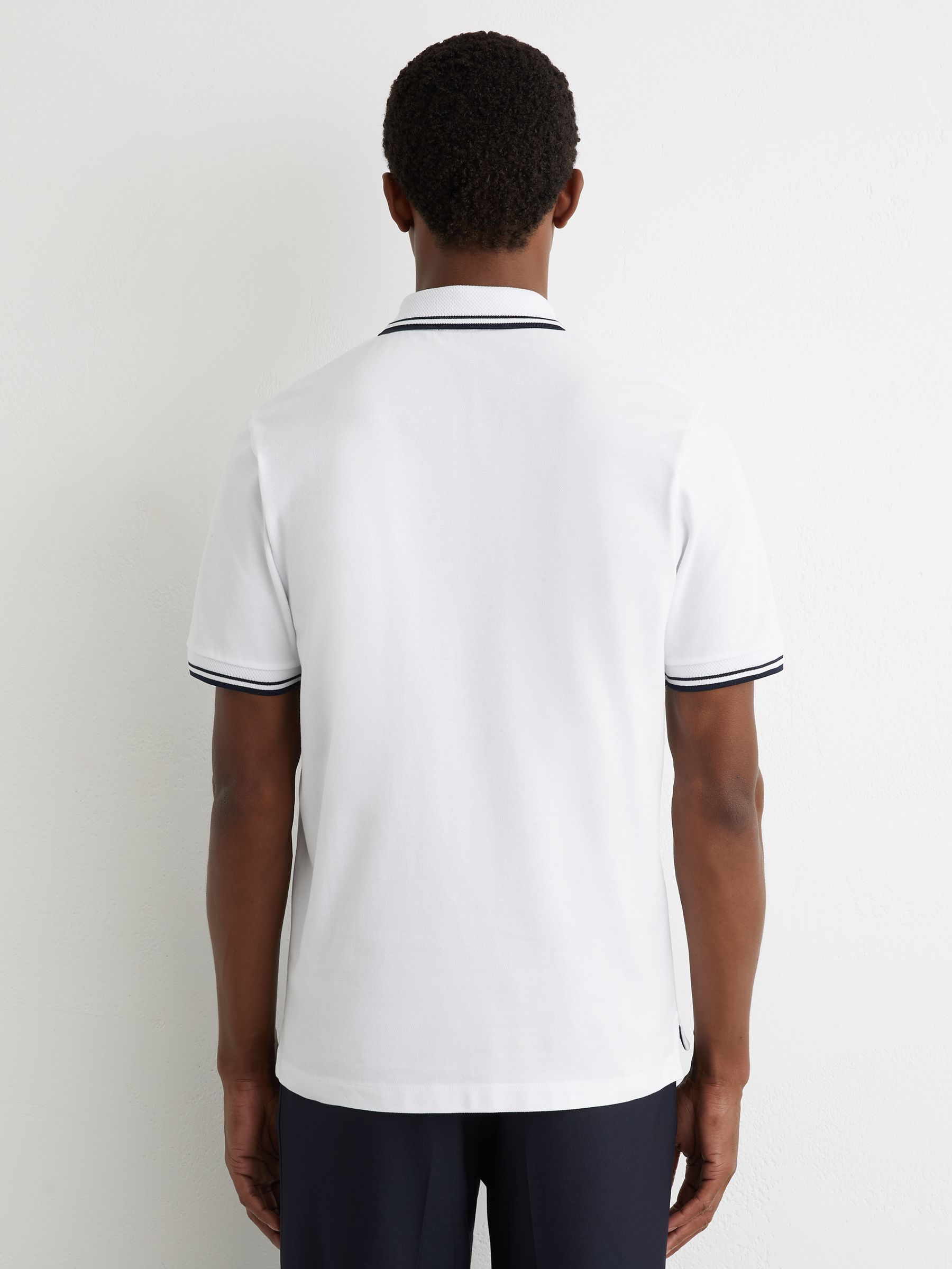 Cotton-Pique Logo Polo Shirt in White - image 4