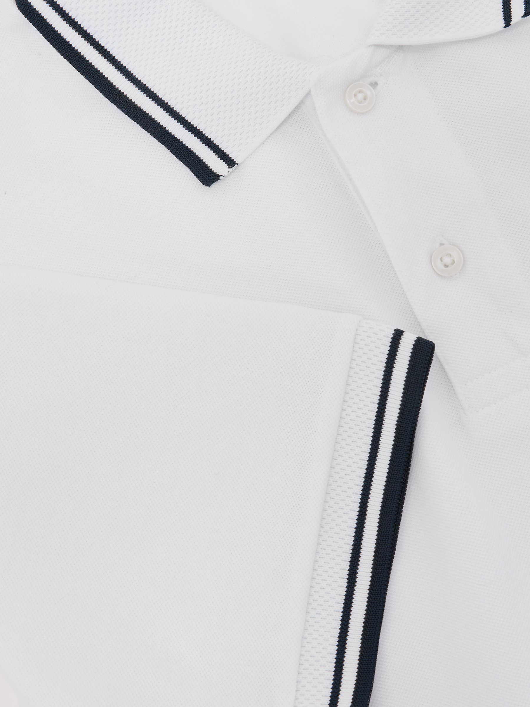Cotton-Piqué Logo Polo Shirt in White - Image 6 of 6