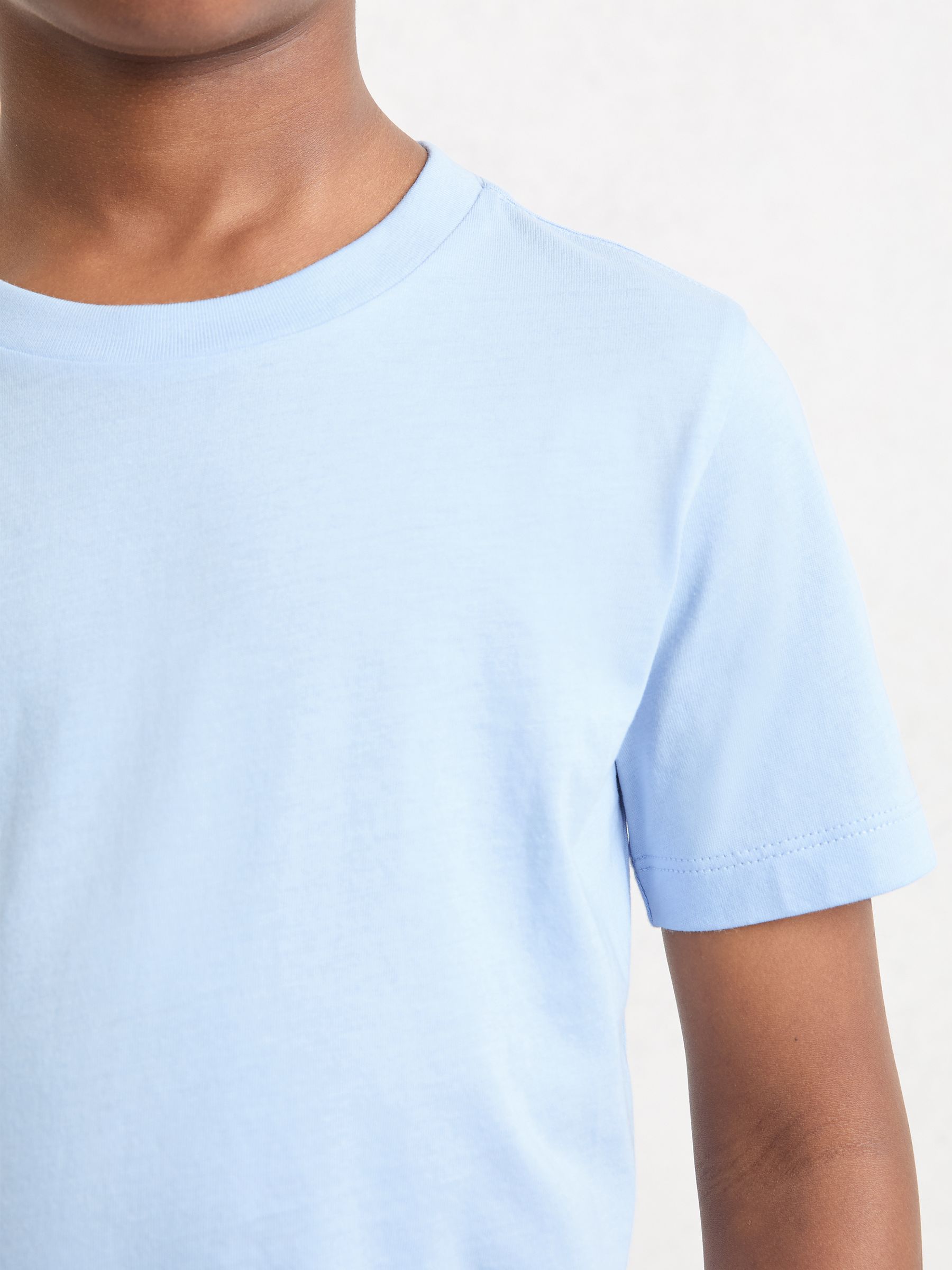 Cotton Crew-Neck T-Shirt in Soft Blue - Image 4 of 5