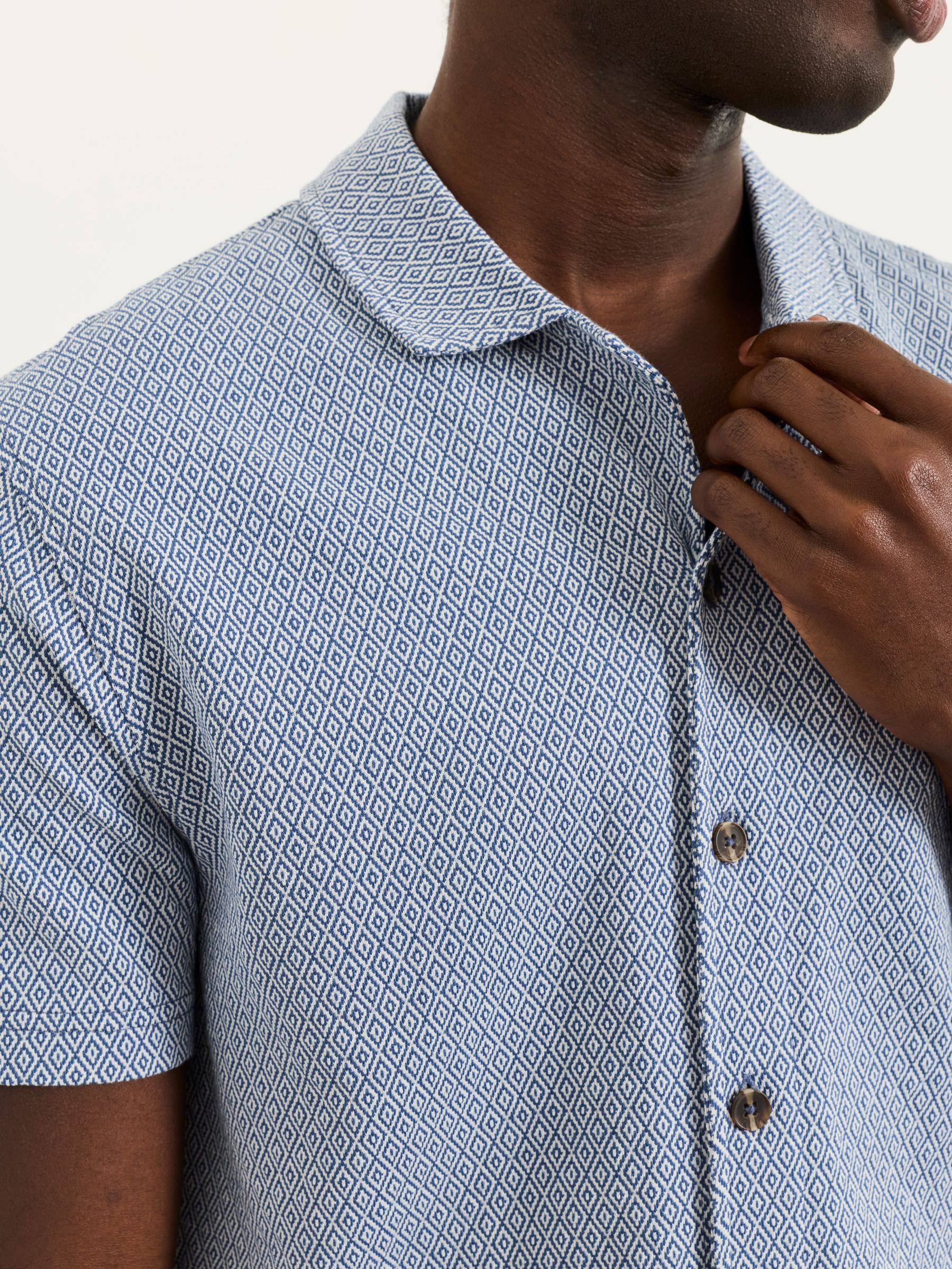 Blue Geo Pattern Shirt - Image 4 of 6