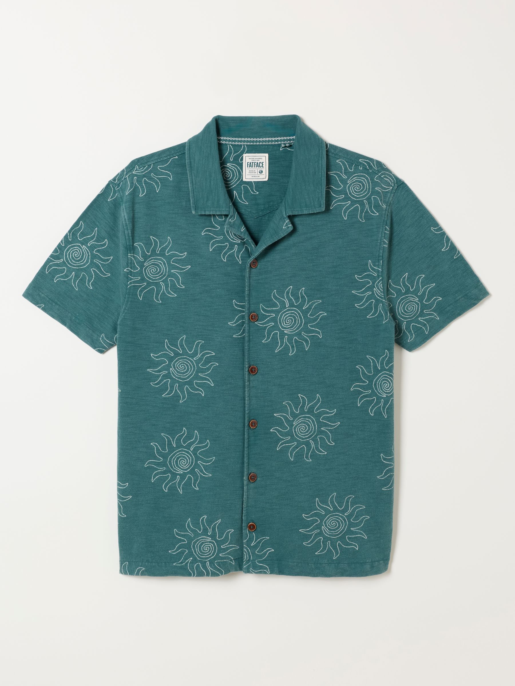 Dark Teal Blue Printed Sun Shirt - Image 6 of 6