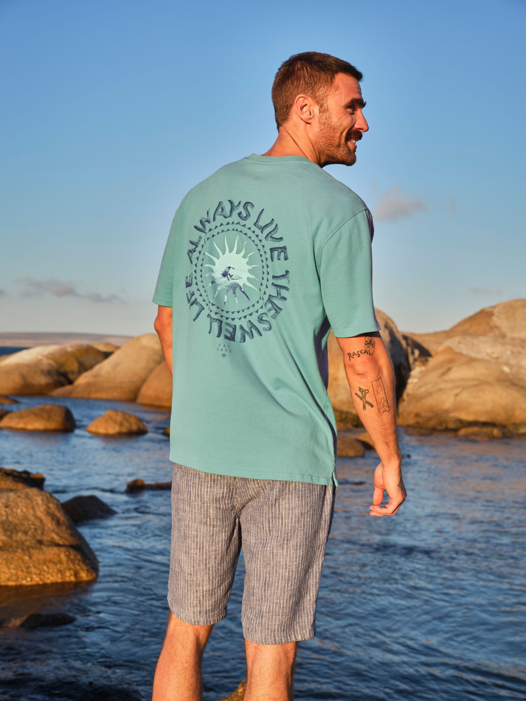 Light Teal Life Is Swell Relaxed Graphic Tshirt - Image 1 of 7