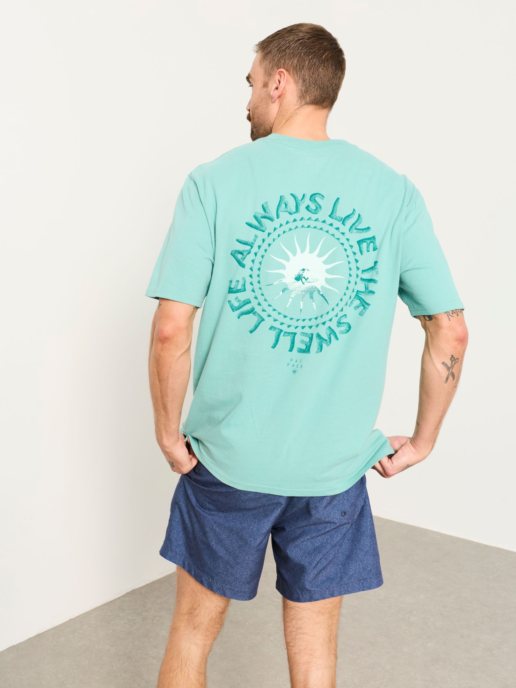 Light Teal Life Is Swell Relaxed Graphic Tshirt - Image 3 of 7