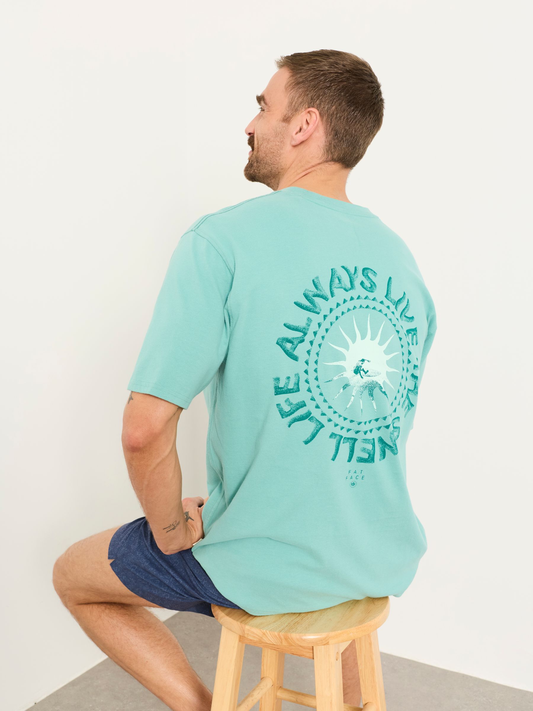 Light Teal Life Is Swell Relaxed Graphic Tshirt - Image 5 of 7
