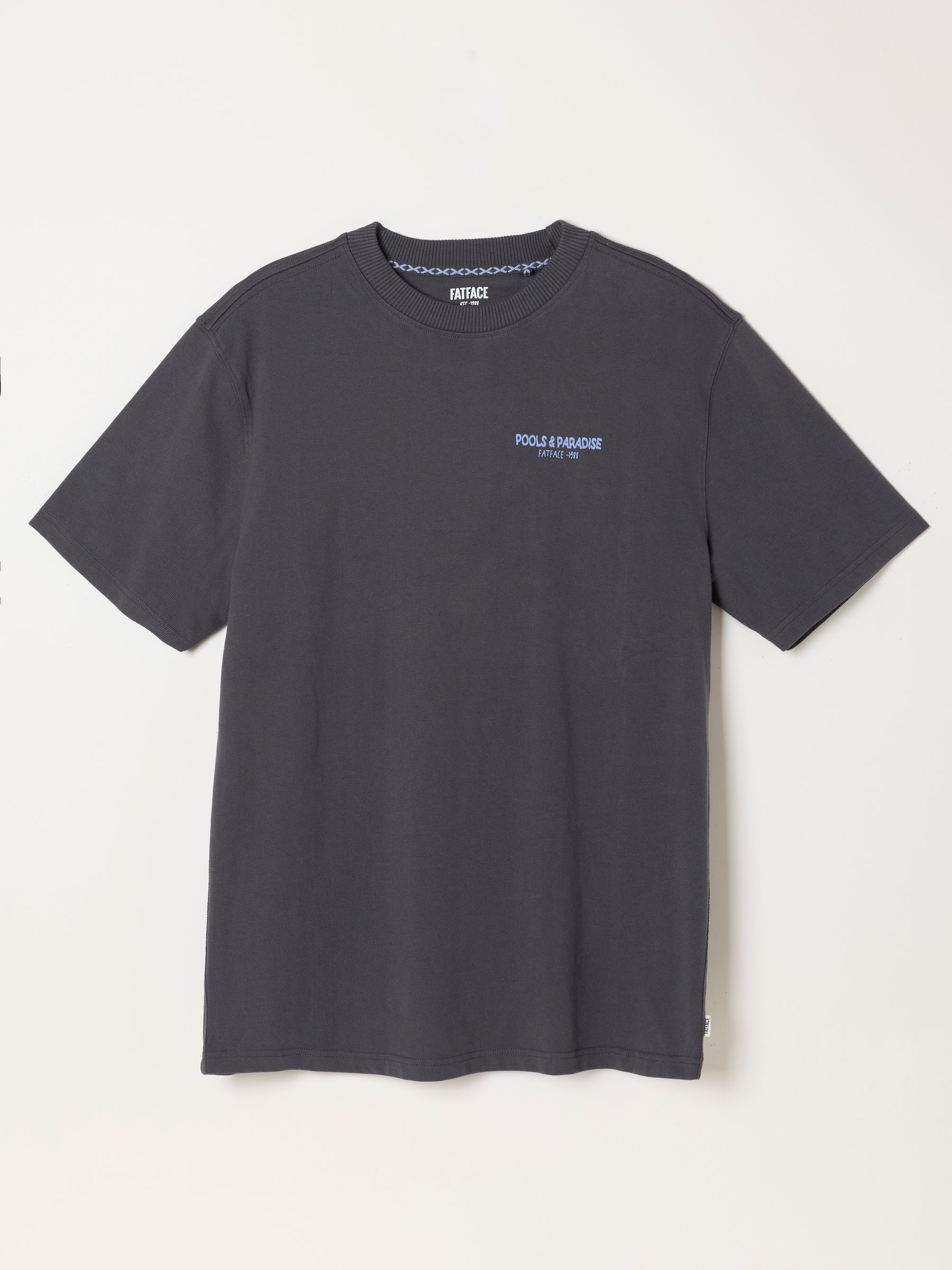 Relaxed Fit Charcoal Grey Pools and Paradise Graphic Tshirt - Image 6 of 7