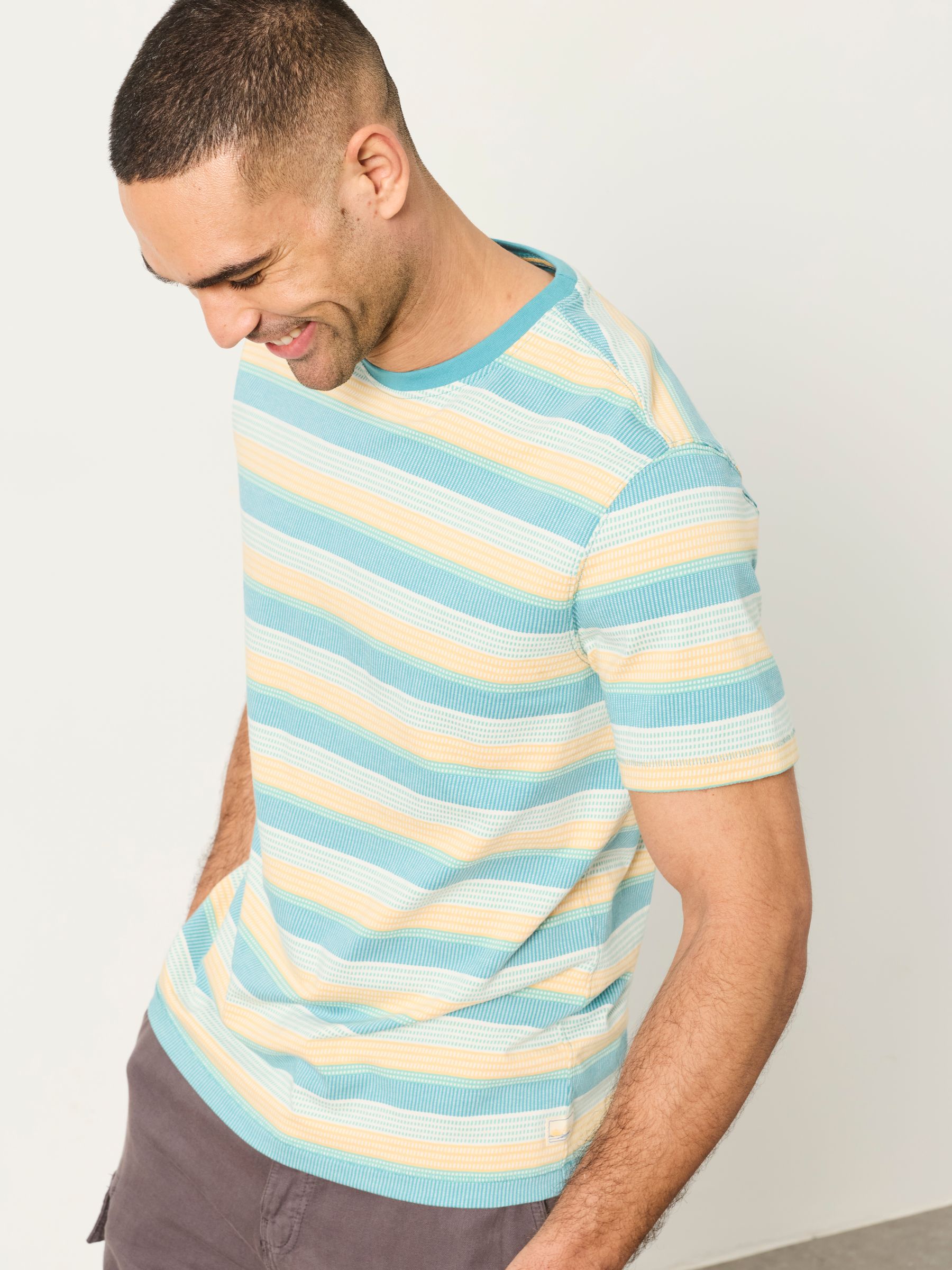 Cobham Teal Blue Stripe Tshirt - Image 1 of 6