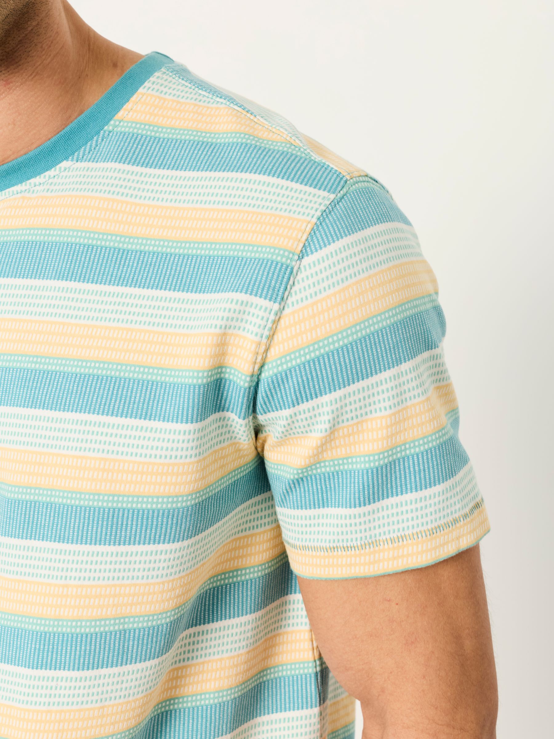 Cobham Teal Blue Stripe Tshirt - Image 3 of 6