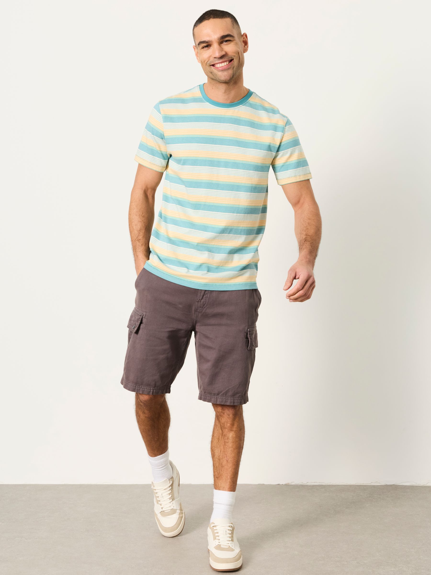 Cobham Teal Blue Stripe Tshirt - Image 4 of 6