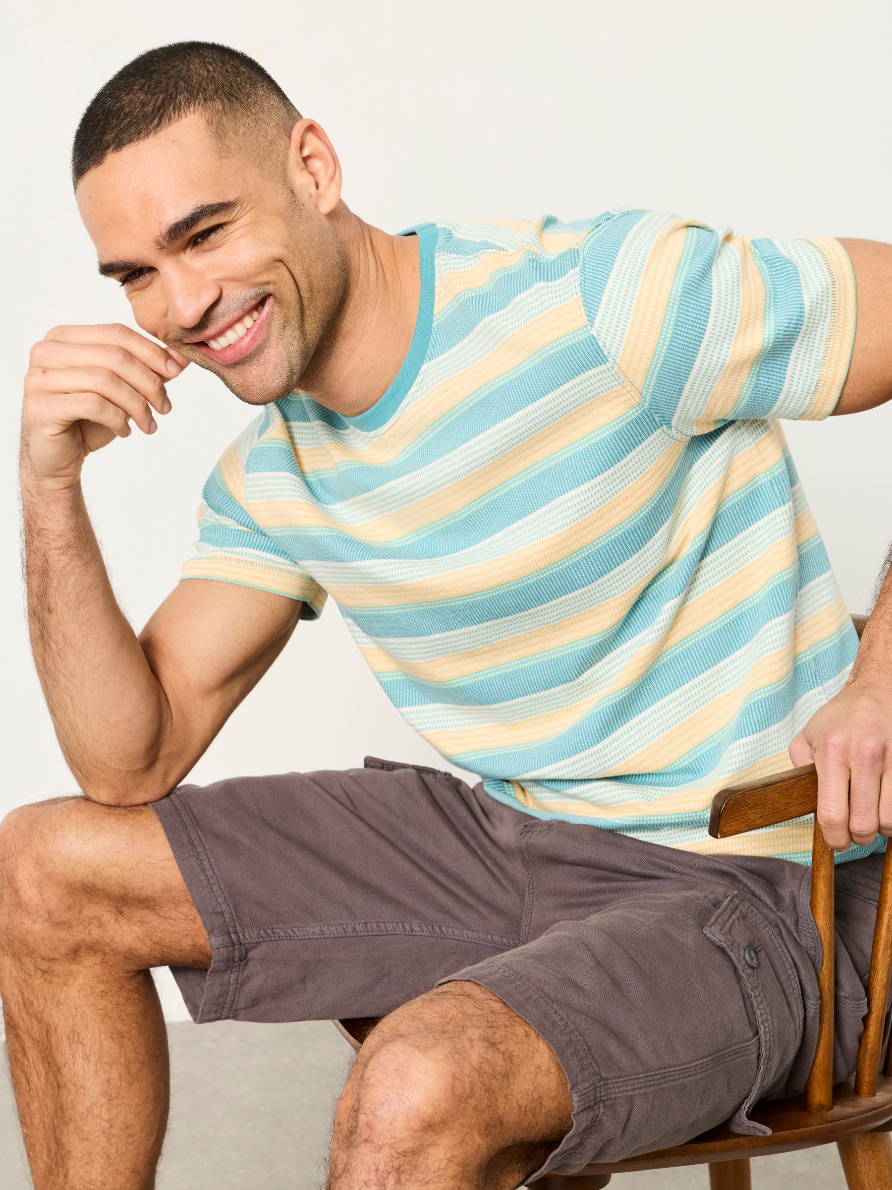 Cobham Teal Blue Stripe Tshirt - Image 5 of 6