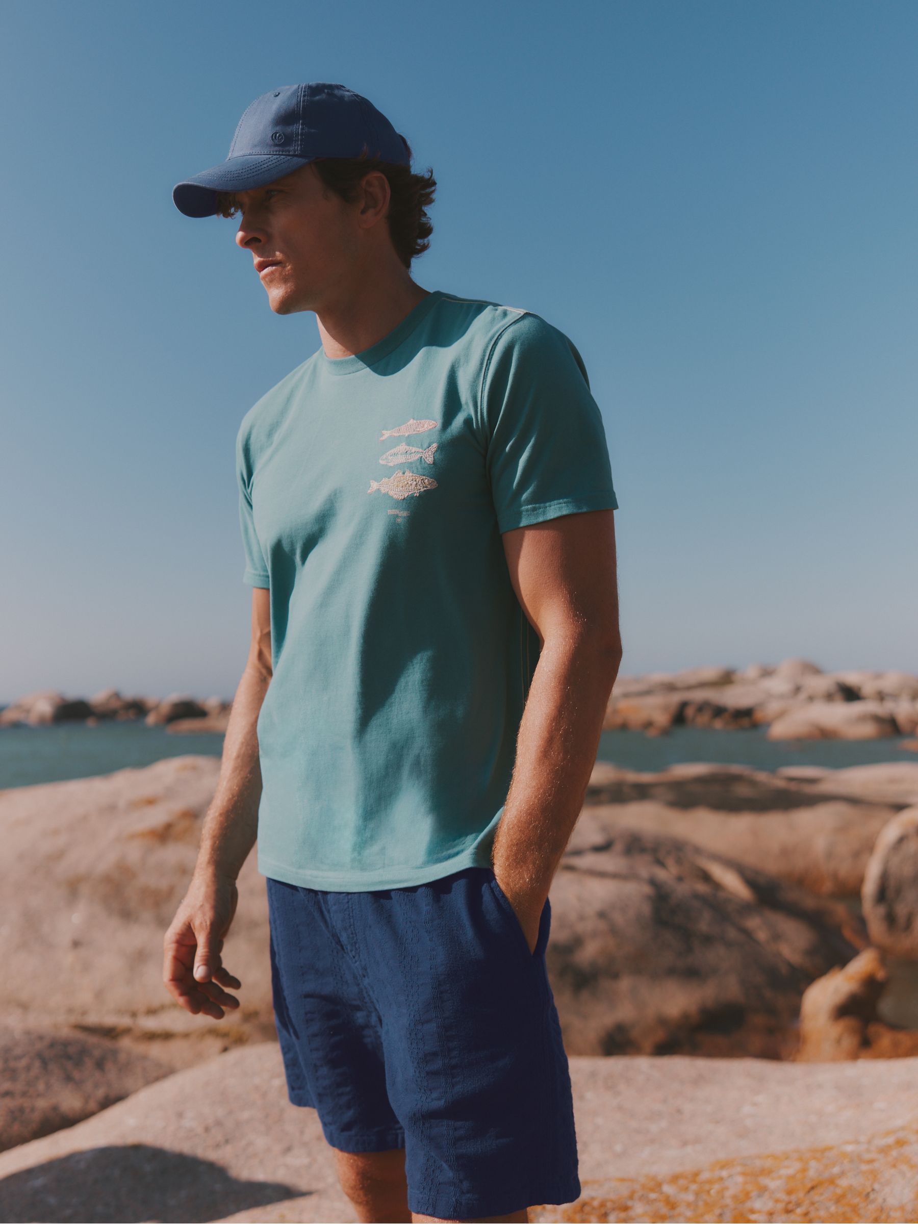 Teal Blue MCS Fish Graphic T-Shirt - Image 5 of 6