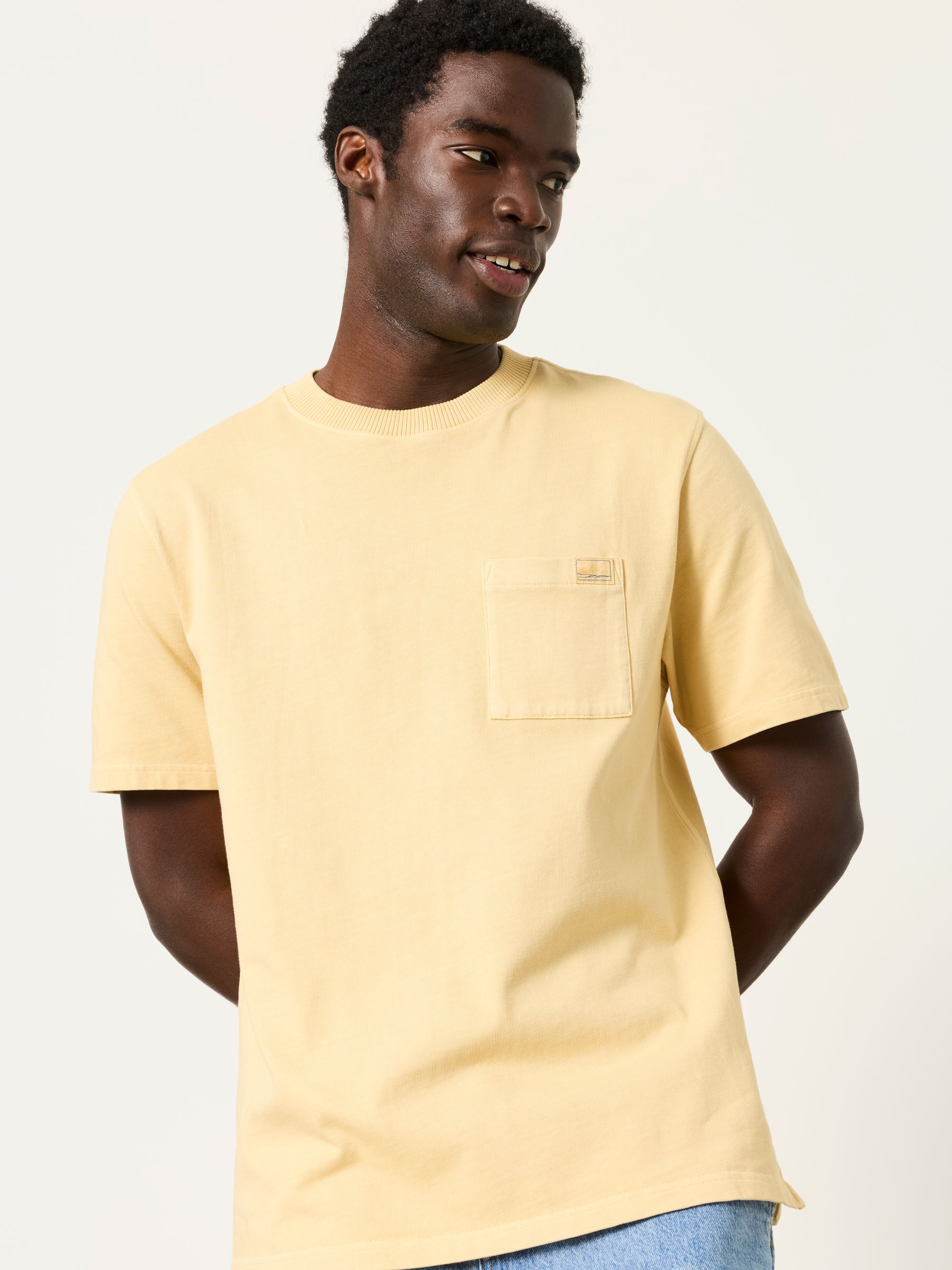 Easton Relaxed Fit Lemon Yellow Patch Pocket Tshirt | FatFace