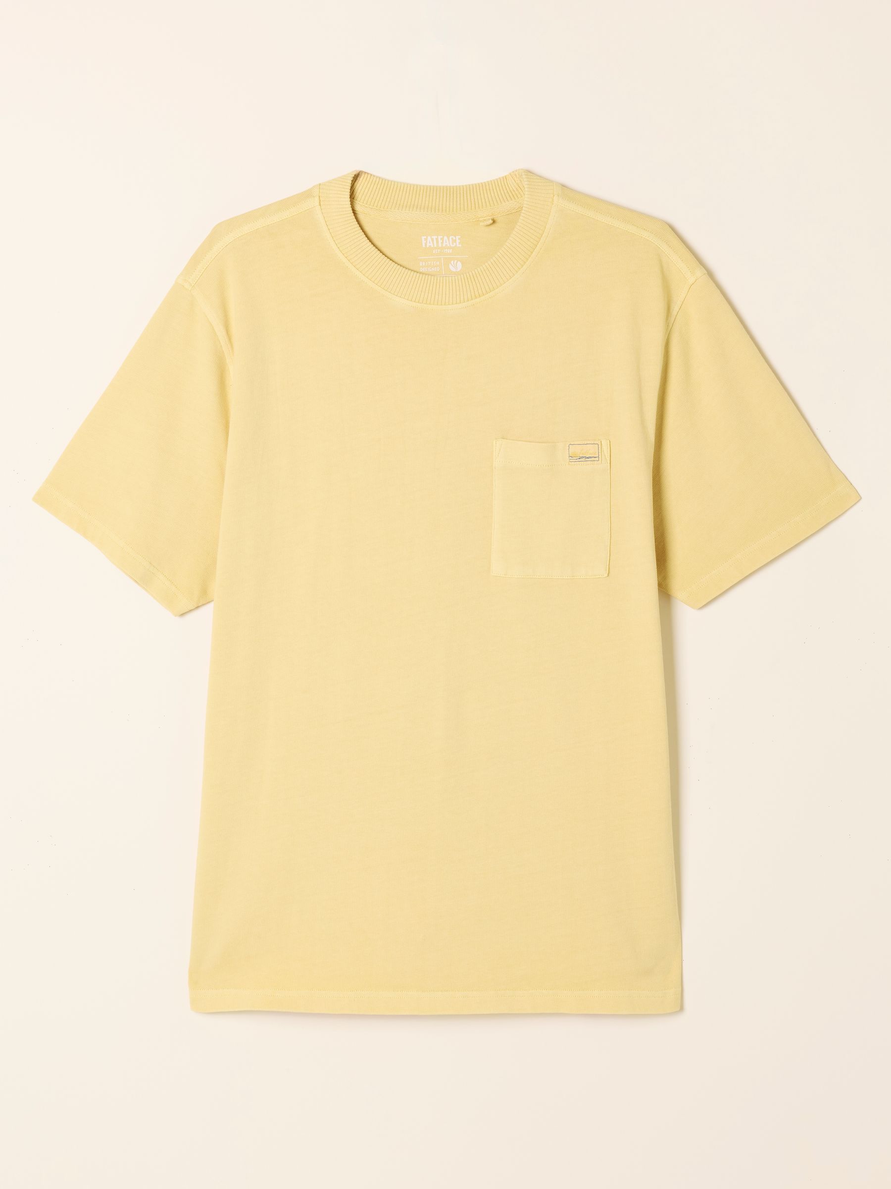 Easton Relaxed Fit Lemon Yellow Patch Pocket Tshirt | FatFace USA